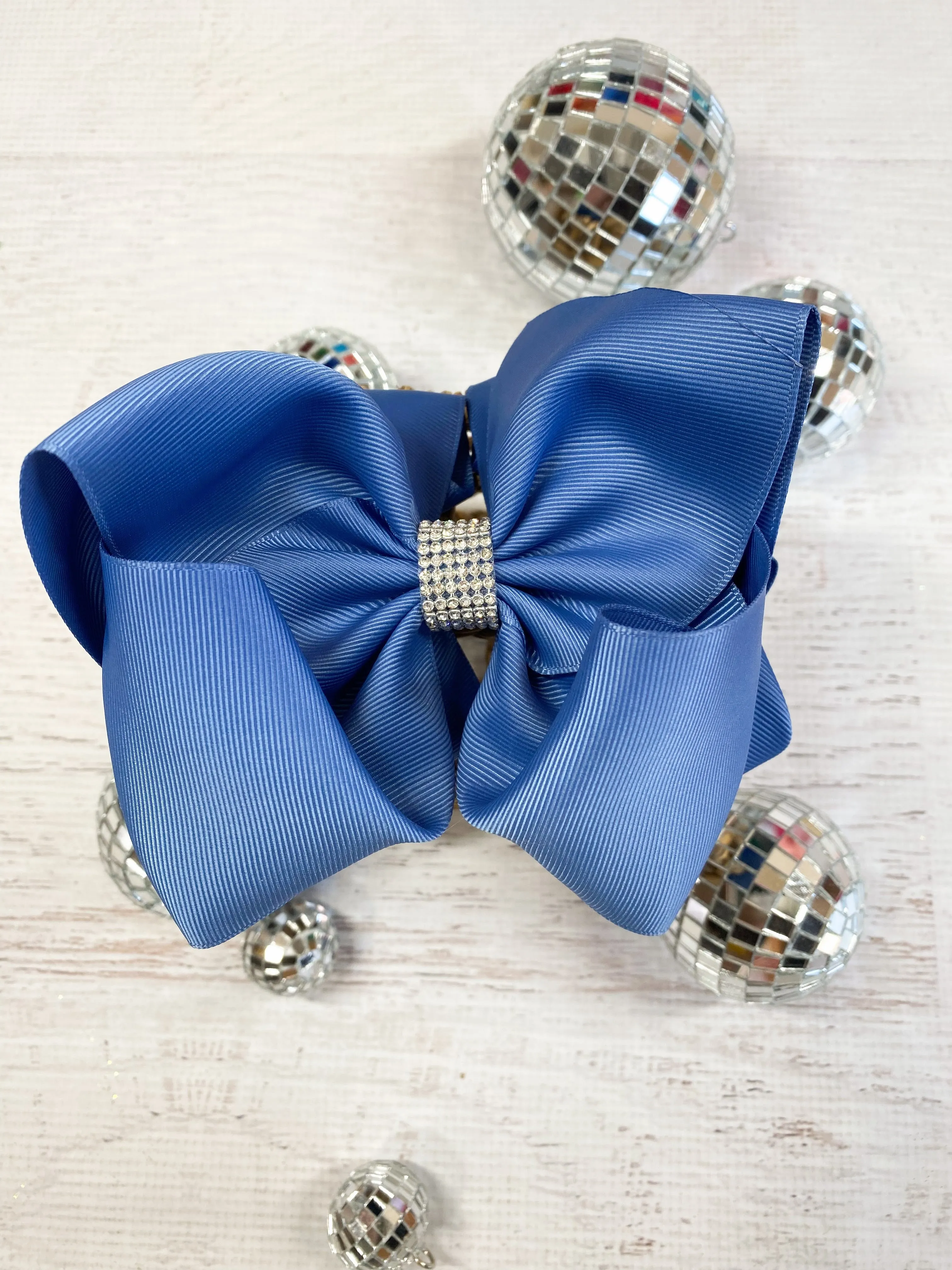 Oversize Rhinestone Hair Bows - Alligator Clip - 5.5"