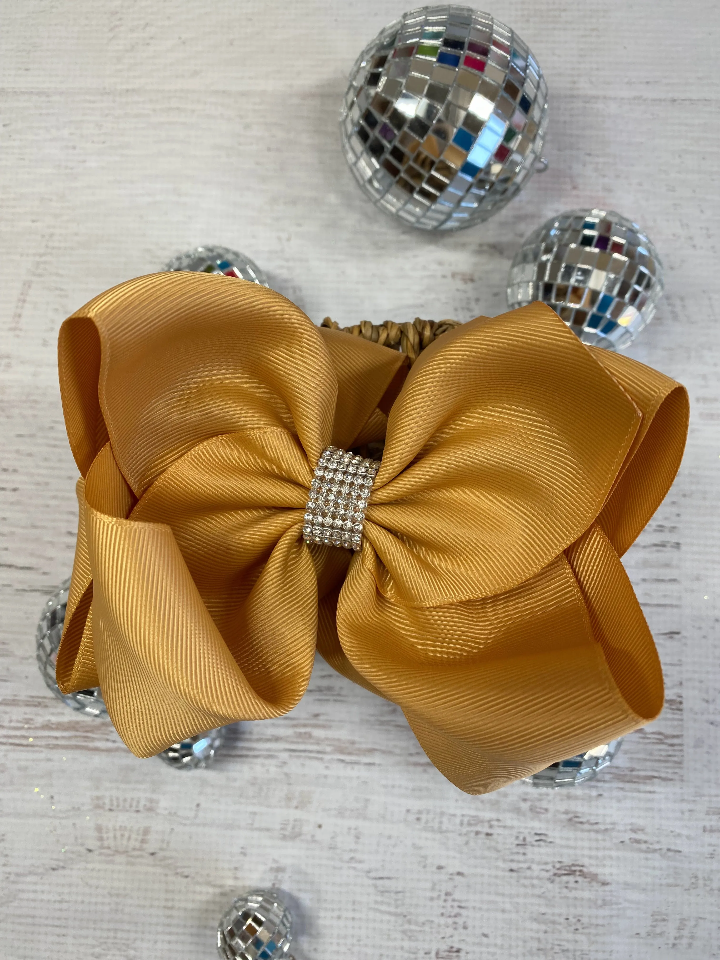 Oversize Rhinestone Hair Bows - Alligator Clip - 5.5"