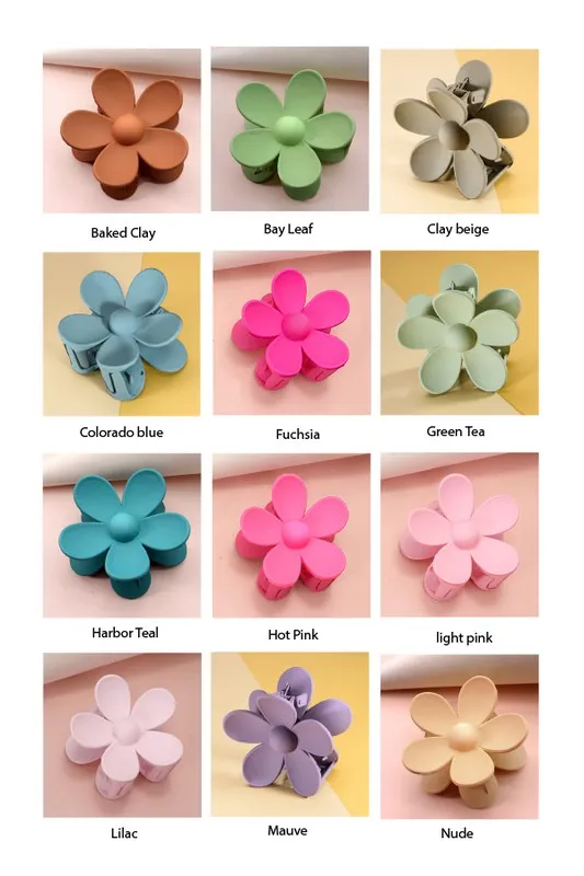 Oversized Flower Hair Claw Clips