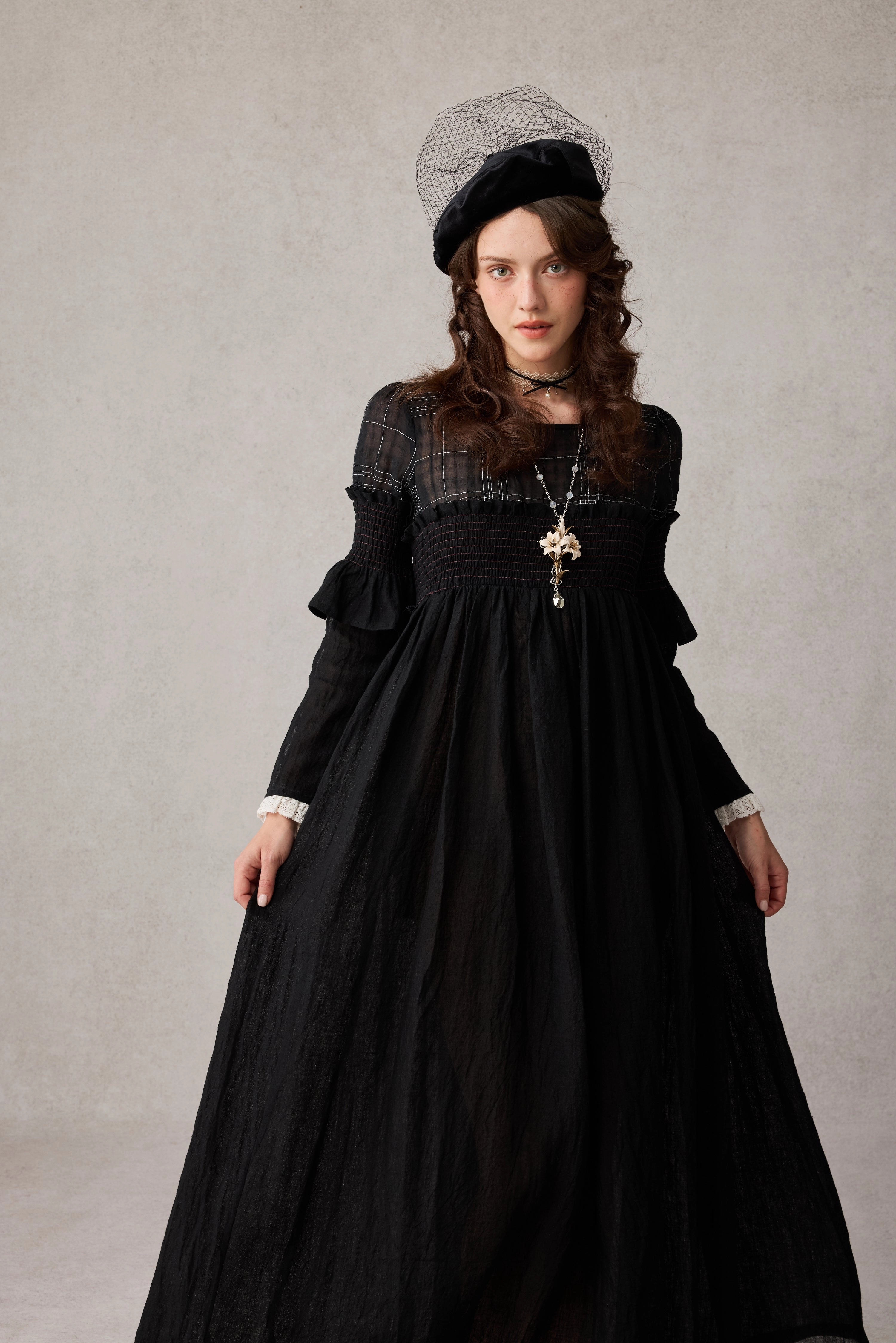 Orchid 19 |romantic linen gown Hypoallergenic Fibers