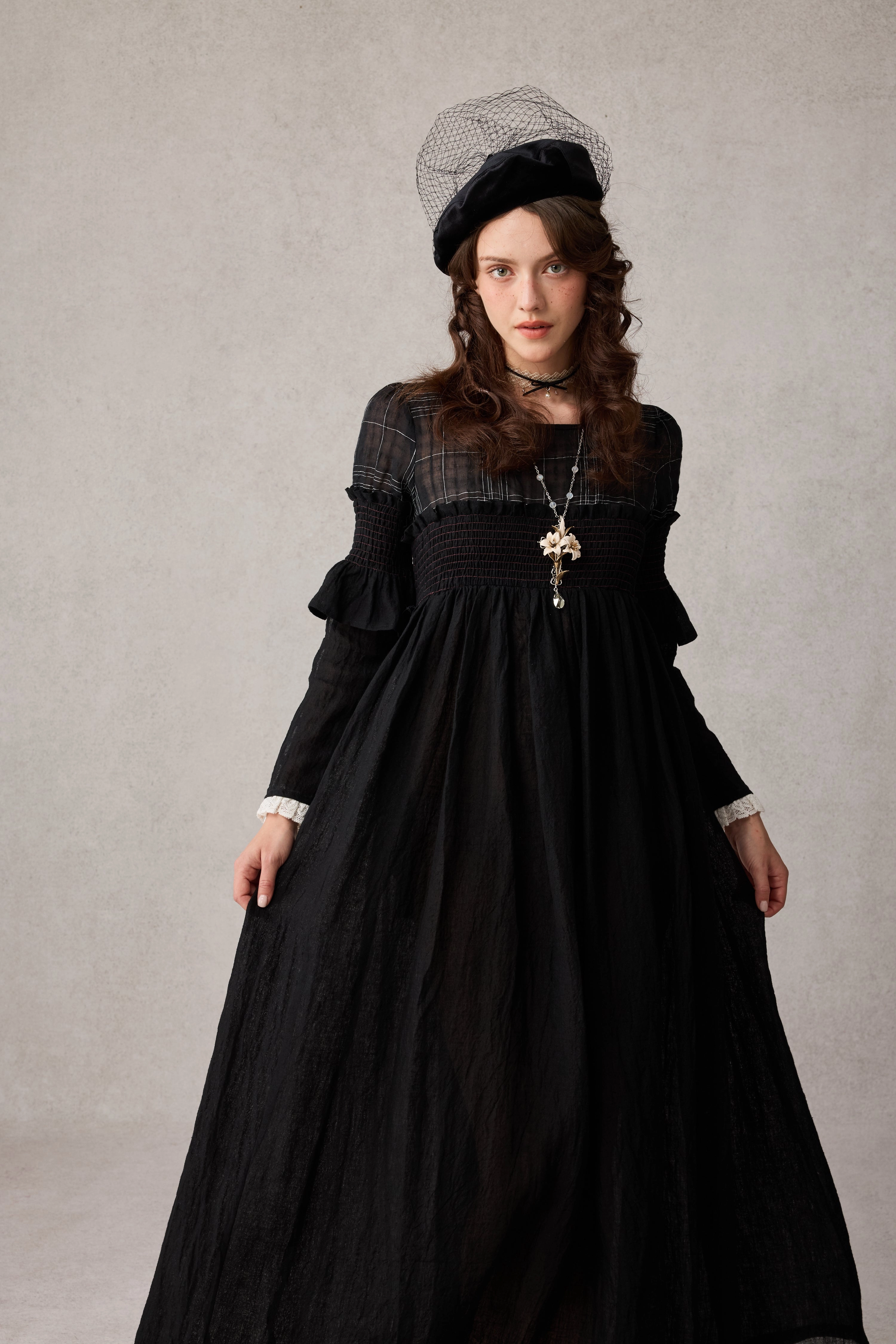 Wrinkle resistant fabric Weather Fit Orchid 19 |romantic linen gown