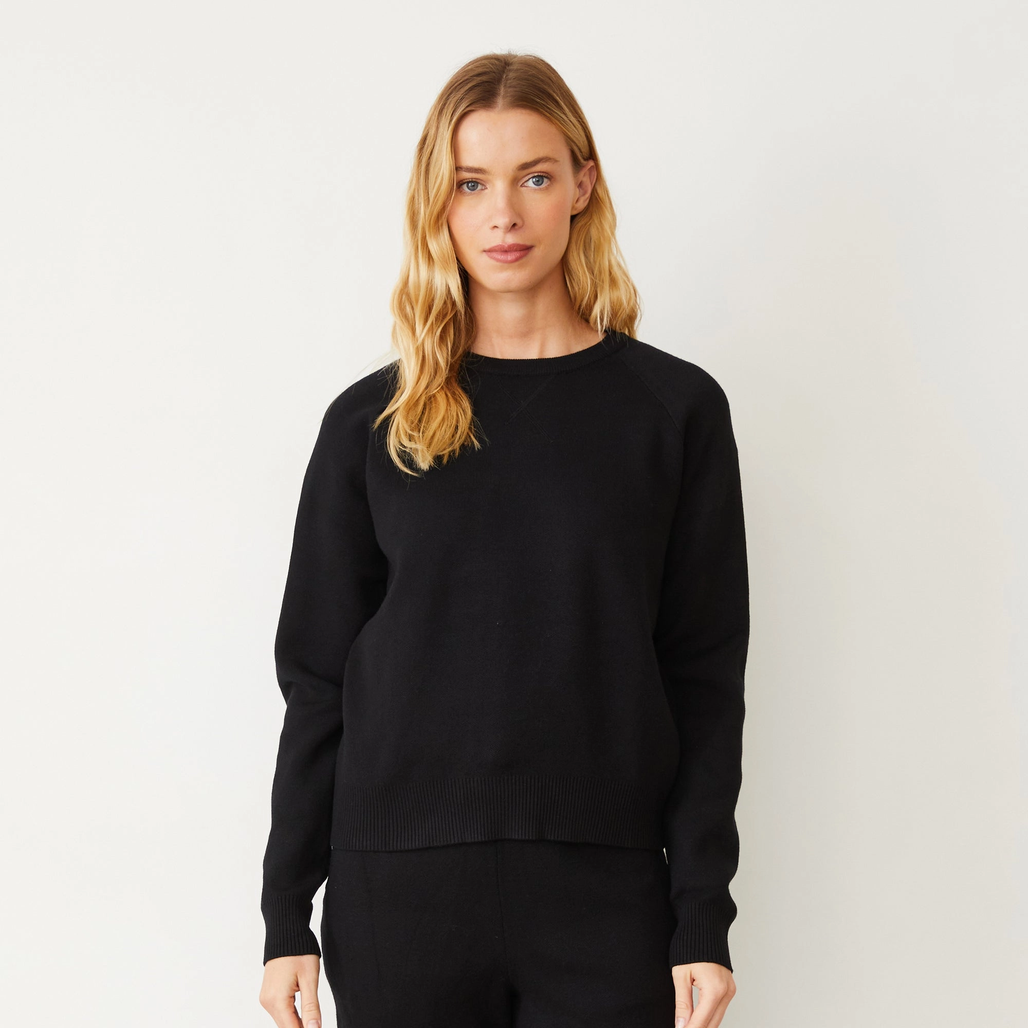 Soft Knit Raglan Sweater Street Style Self Fabric Tie Closure