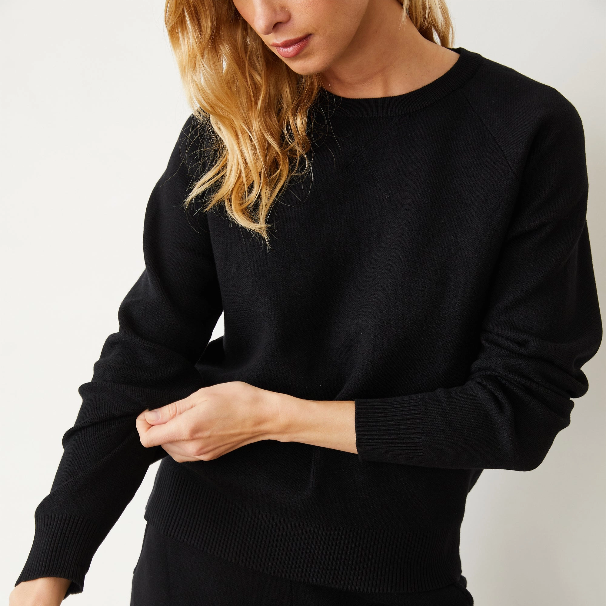 Soft Knit Raglan Sweater VersatileNeckline