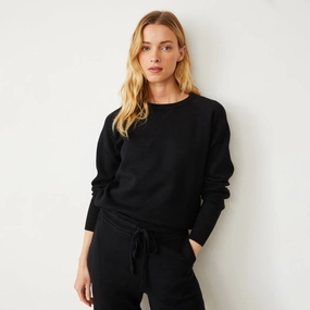 Oversized Silhouette Soft Knit Raglan Sweater Friction Resistant Shoulder Soft Knit Raglan Sweater