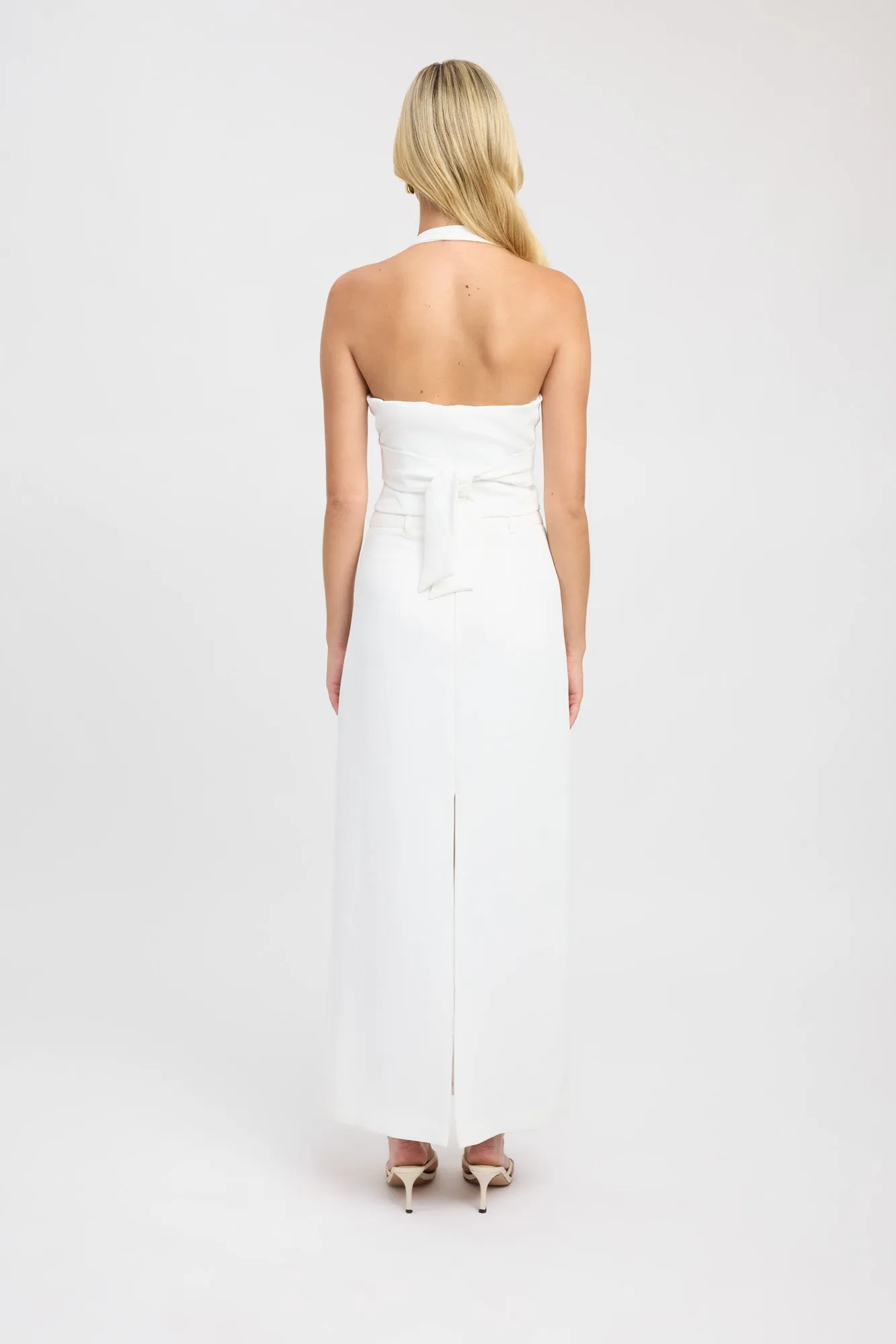 Oyster Midi Skirt Knee Length smooth zipper