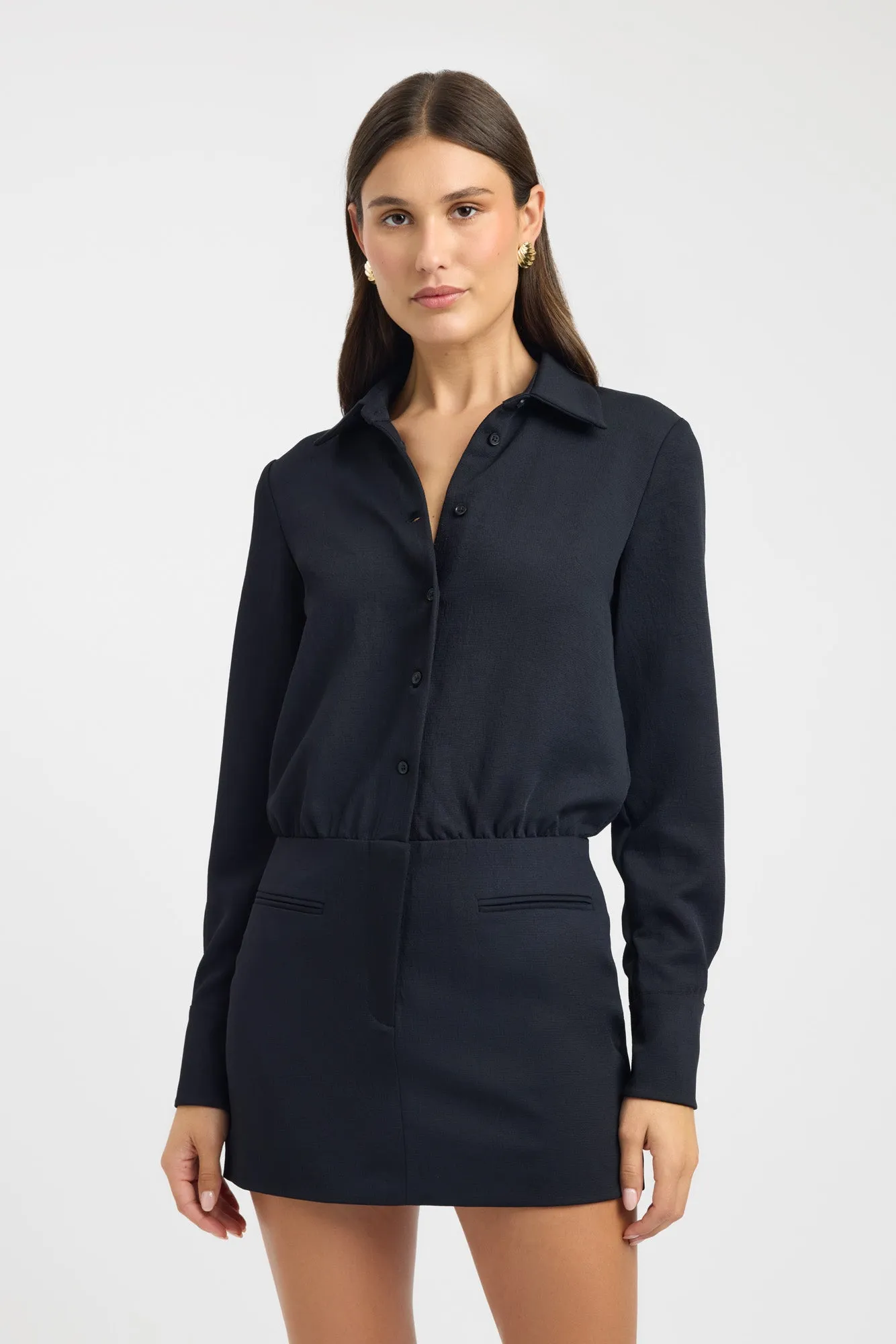 Lightweight-Structure Oyster Shirt Dress