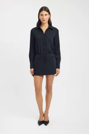 Refined Style Red-Carpet Oyster Shirt Dress