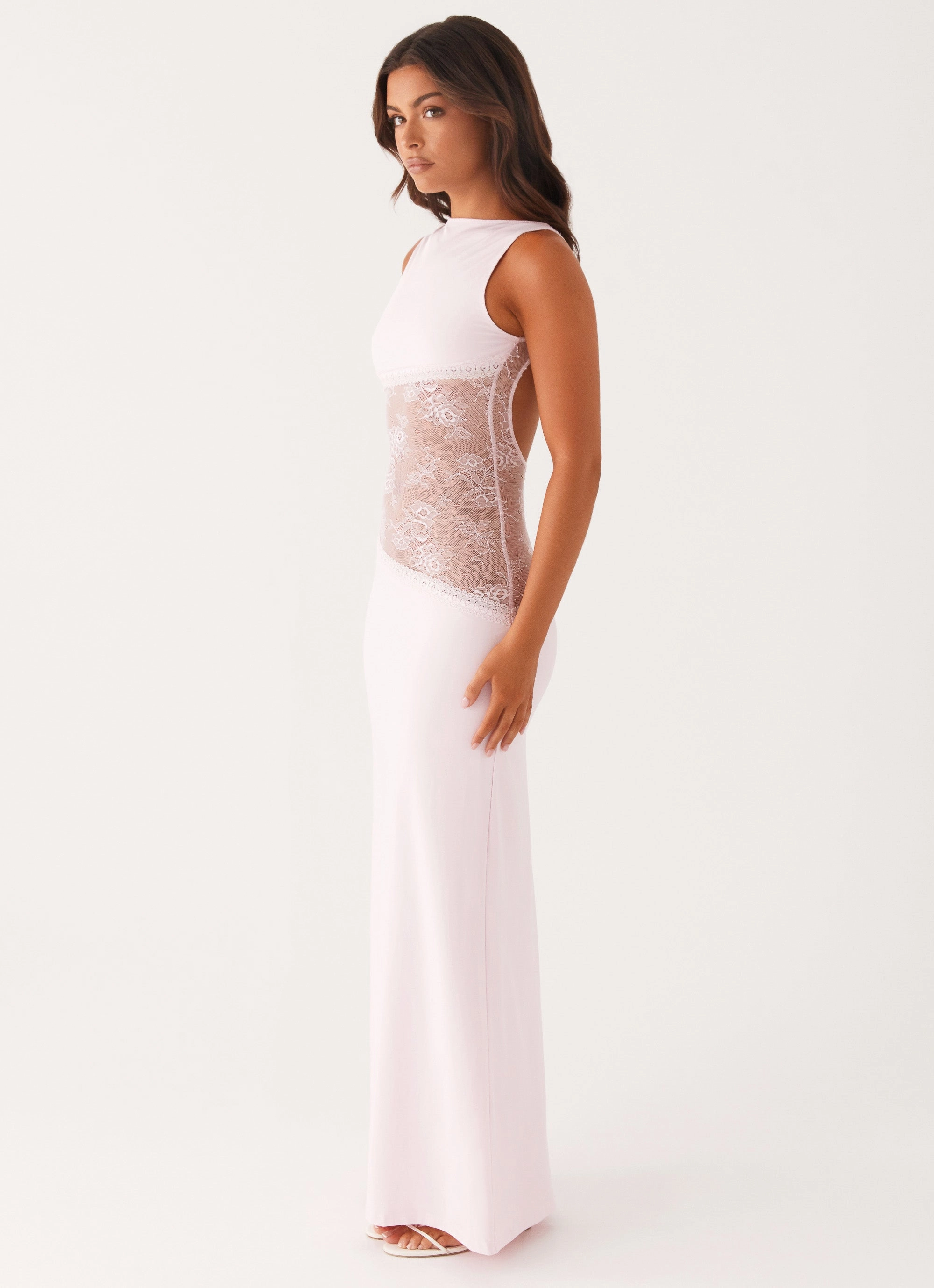 Lucinda Maxi Dress - Pink Layered Comfort Light and Comfortable