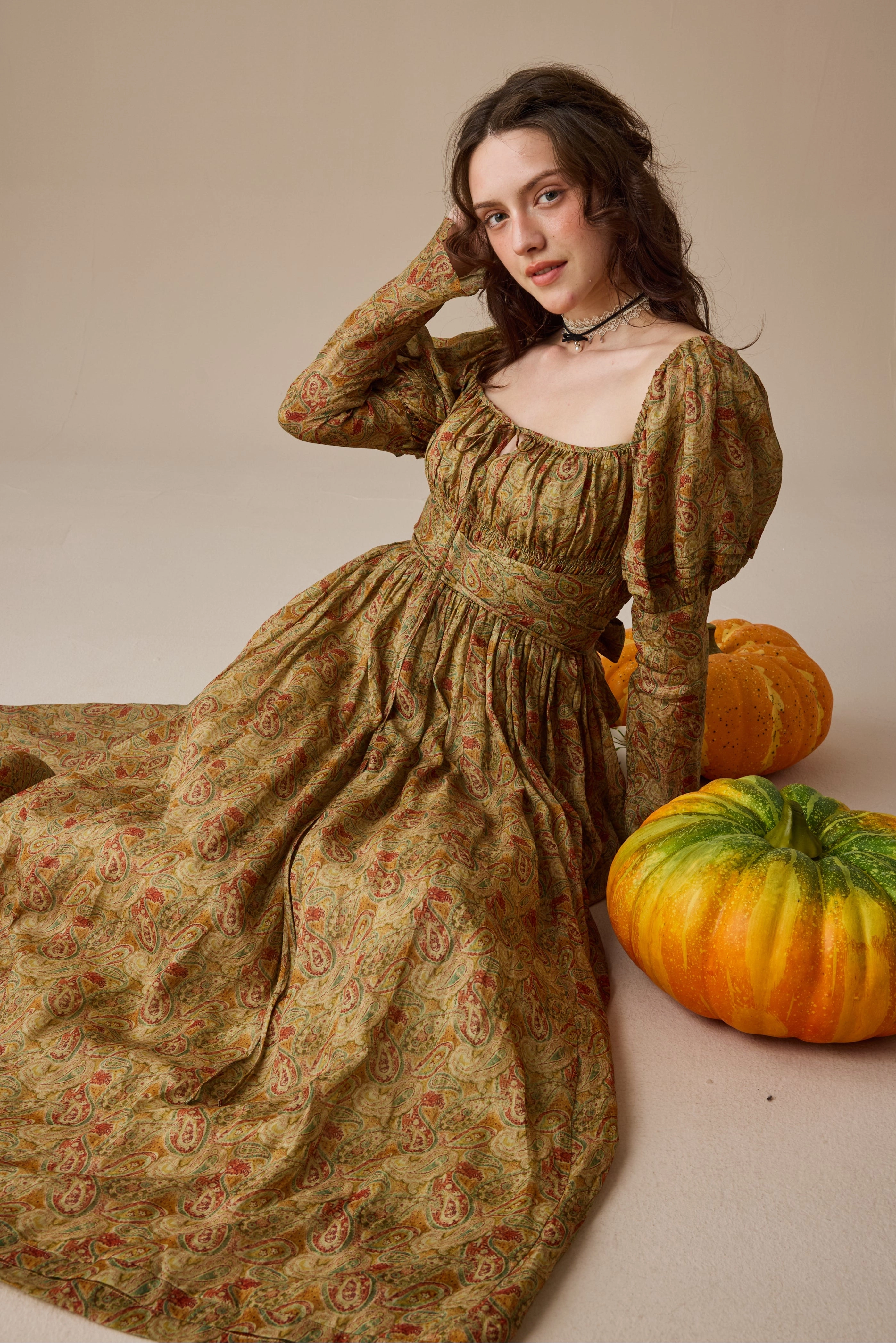 Slim Fit Design Paisley 11 | Elegant Floral Linen Dress