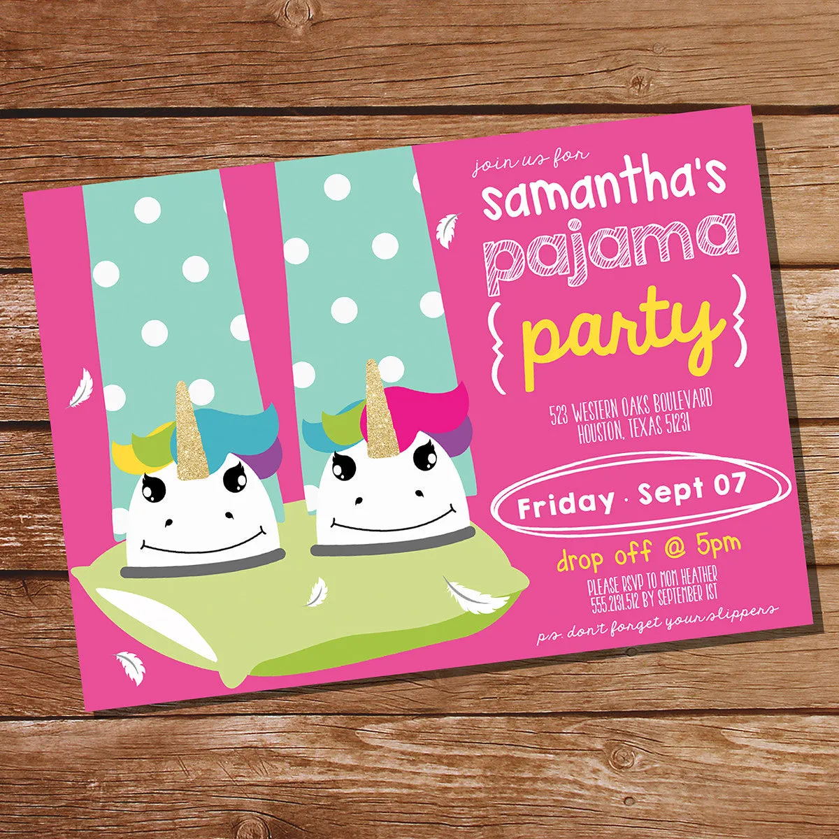Pajama Party Sleepover Invitation | Tween Party | Slumber Party Invitation