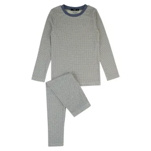 pajamas floral pattern top l/s and leggings - blue-970