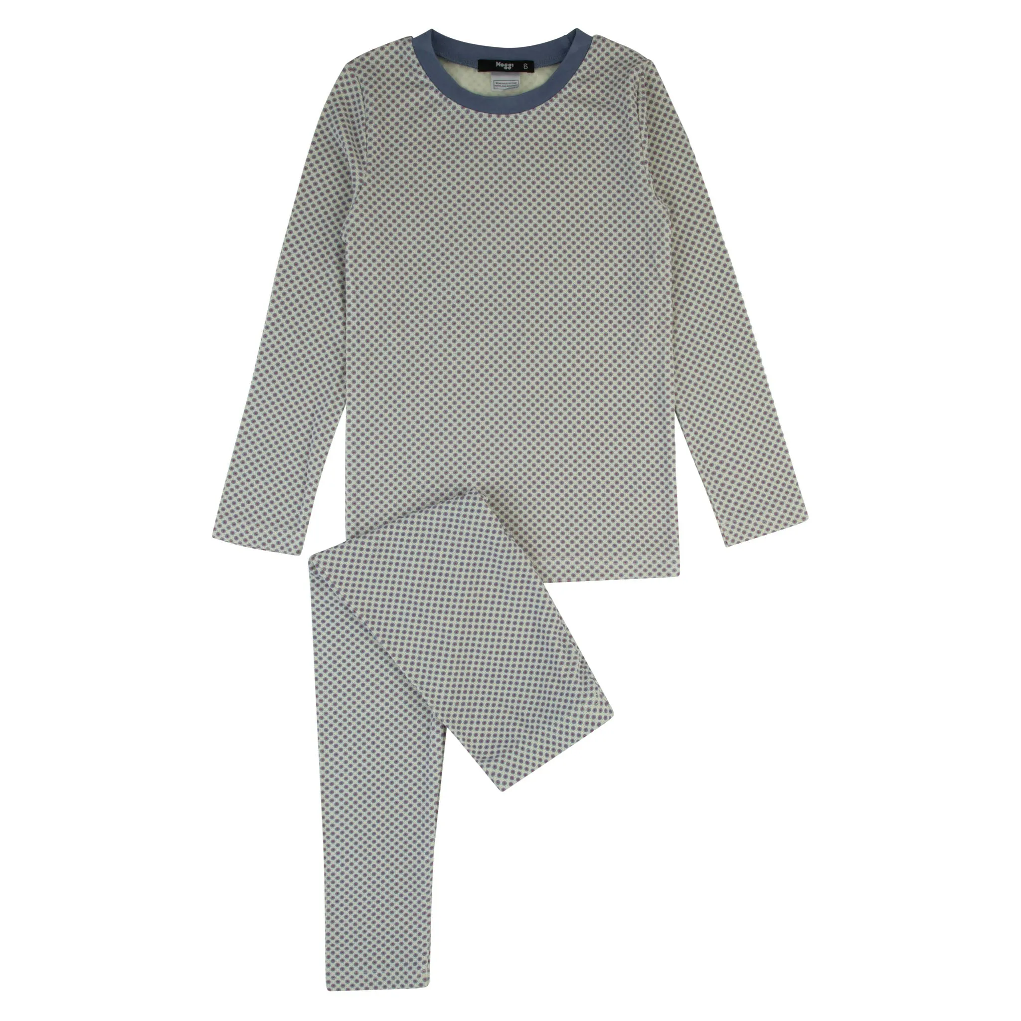 pajamas floral pattern top l/s and leggings - blue-970