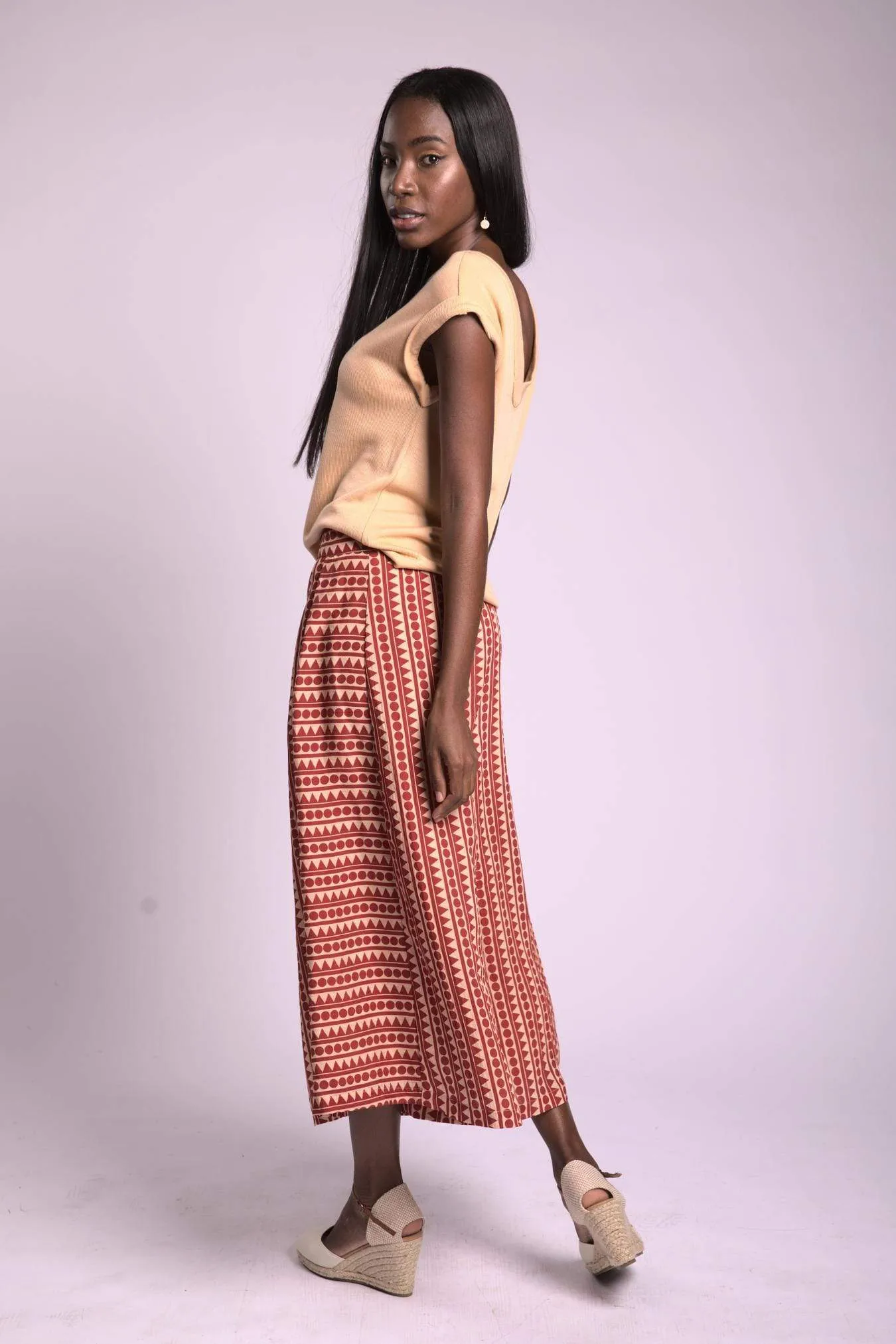 Stretchable Wear Vintage Wash Palazzo Pants - Senegal