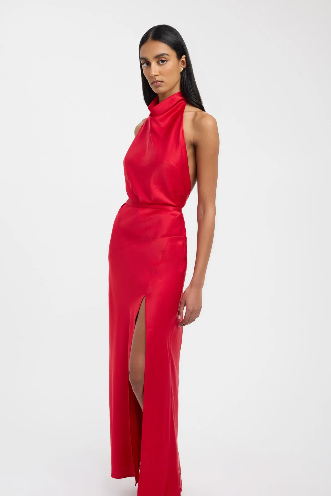 Bold Cut Festive Mood Palermo Halter Maxi Dress