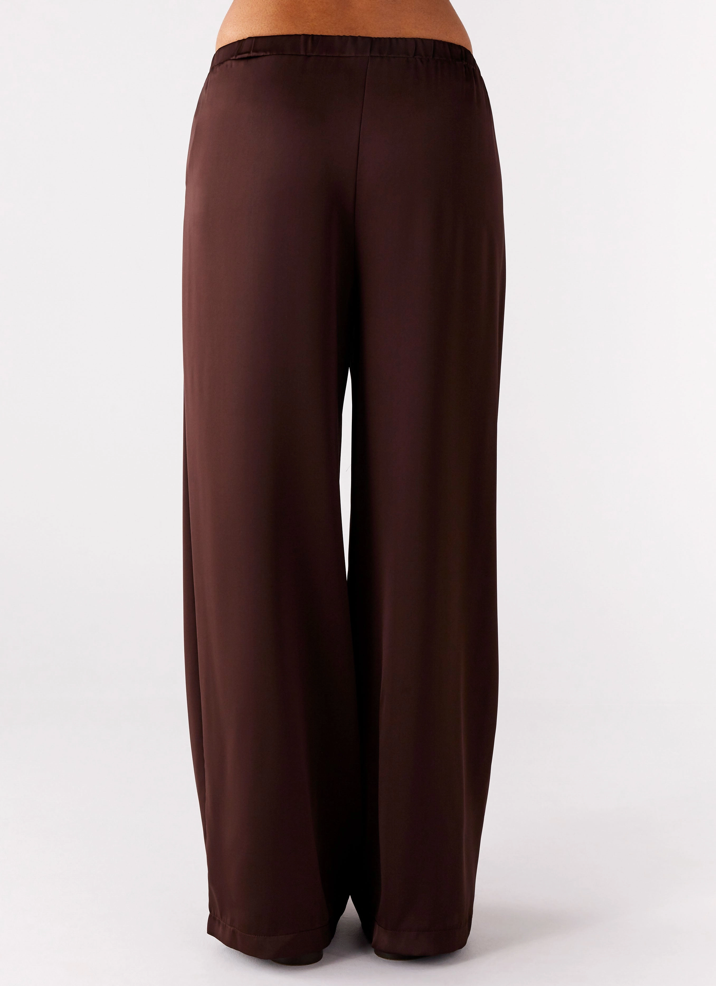 Palm Cove Satin Pants - Chocolate Outfit Focus Modern Luxe