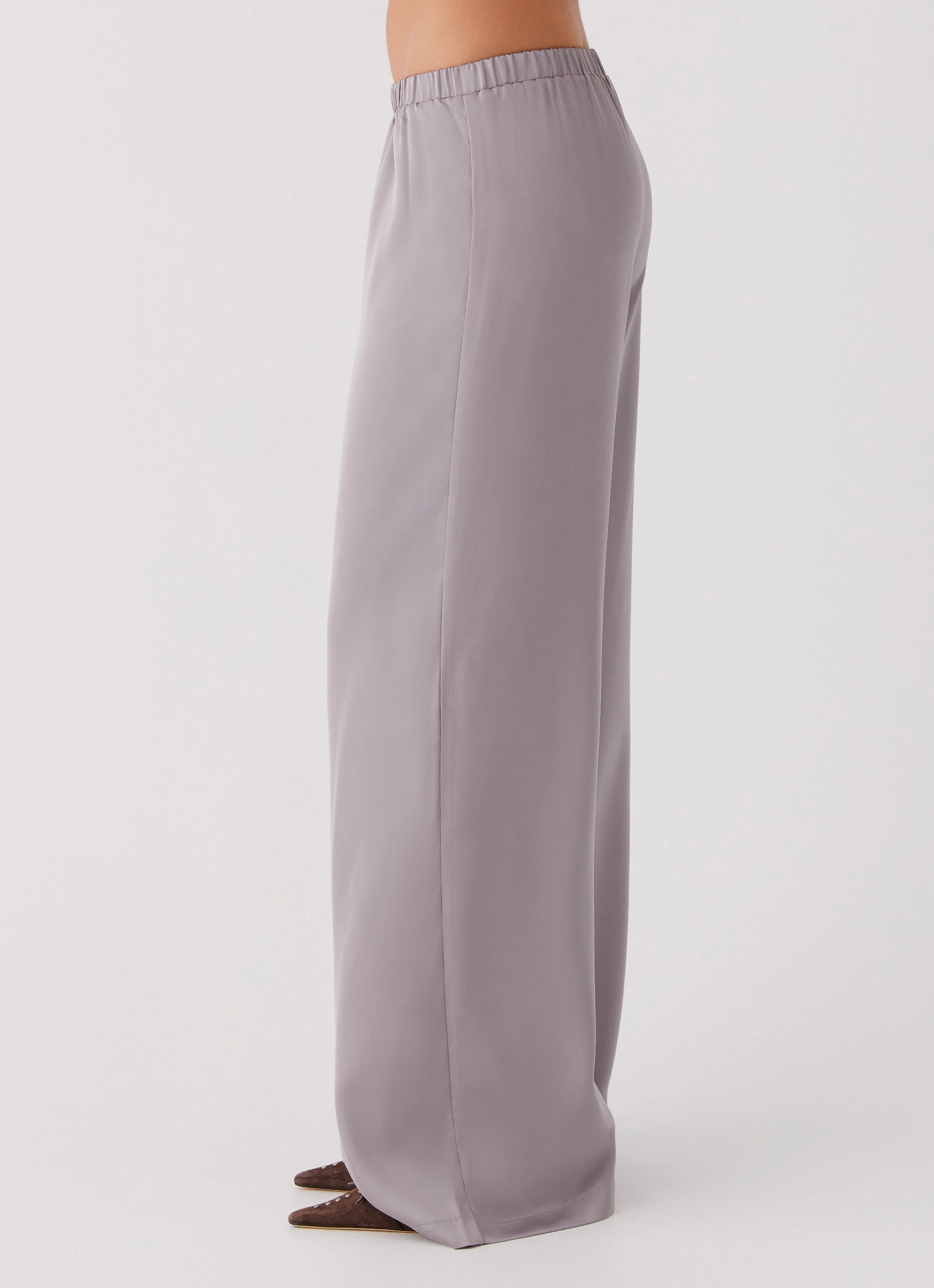 mitten Palm Cove Satin Pants - Grey