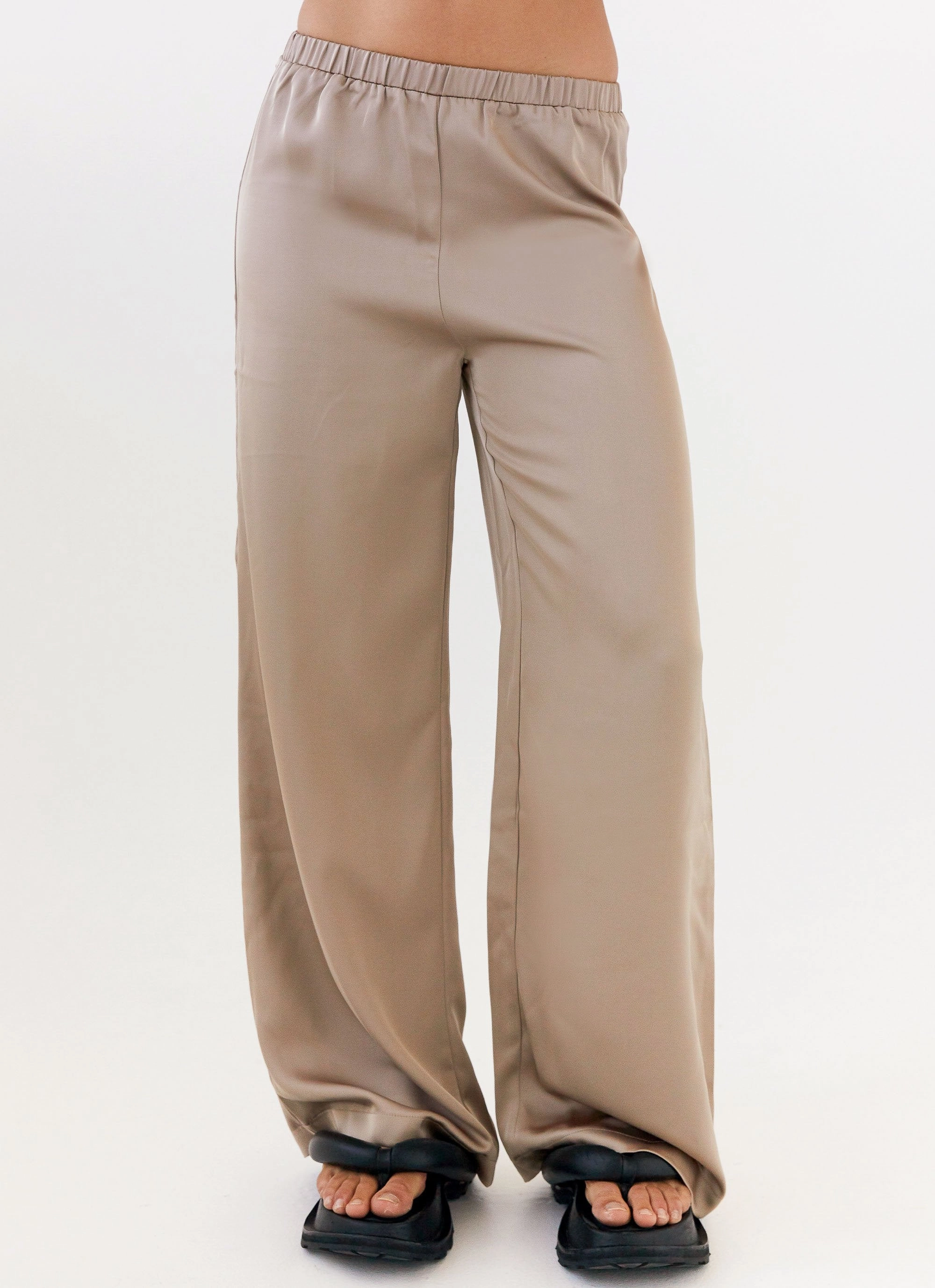 Palm Cove Satin Pants - Mushroom Training Comfort Flexibility Fit