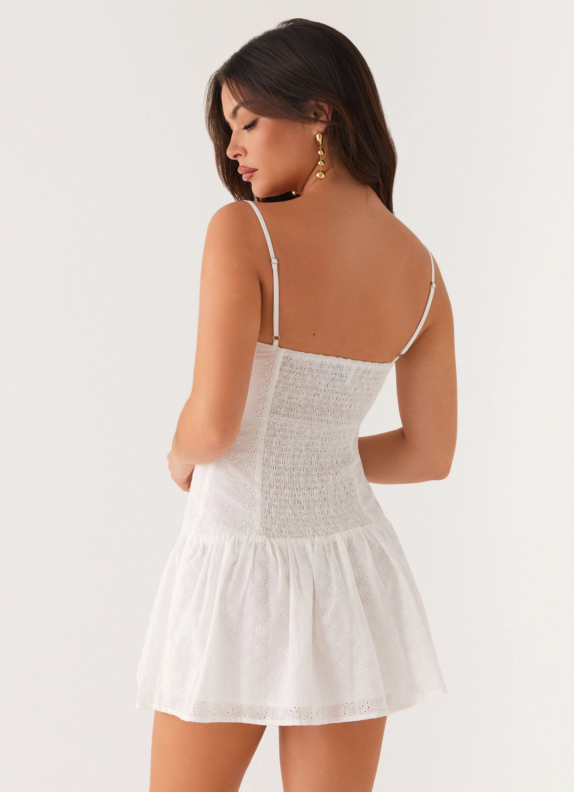 Palm Springs Mini Dress - White DurableStitching
