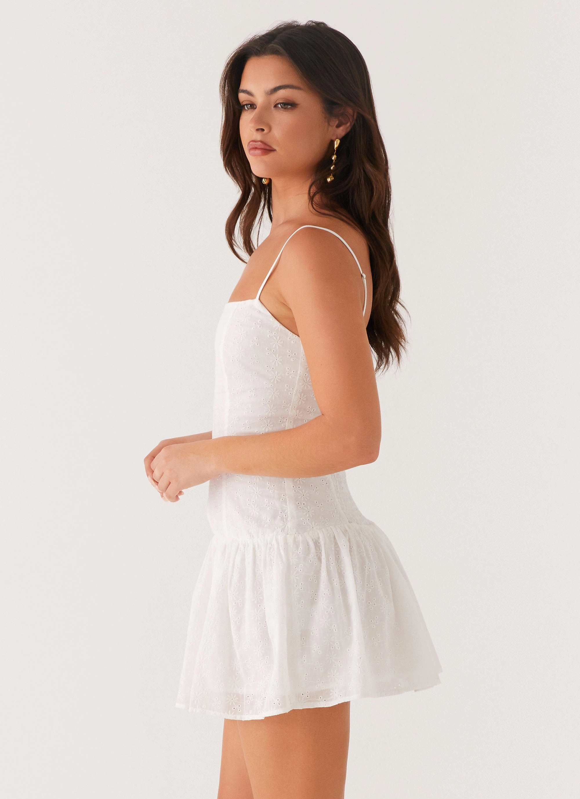 Palm Springs Mini Dress - White Petal Zone Travel Light