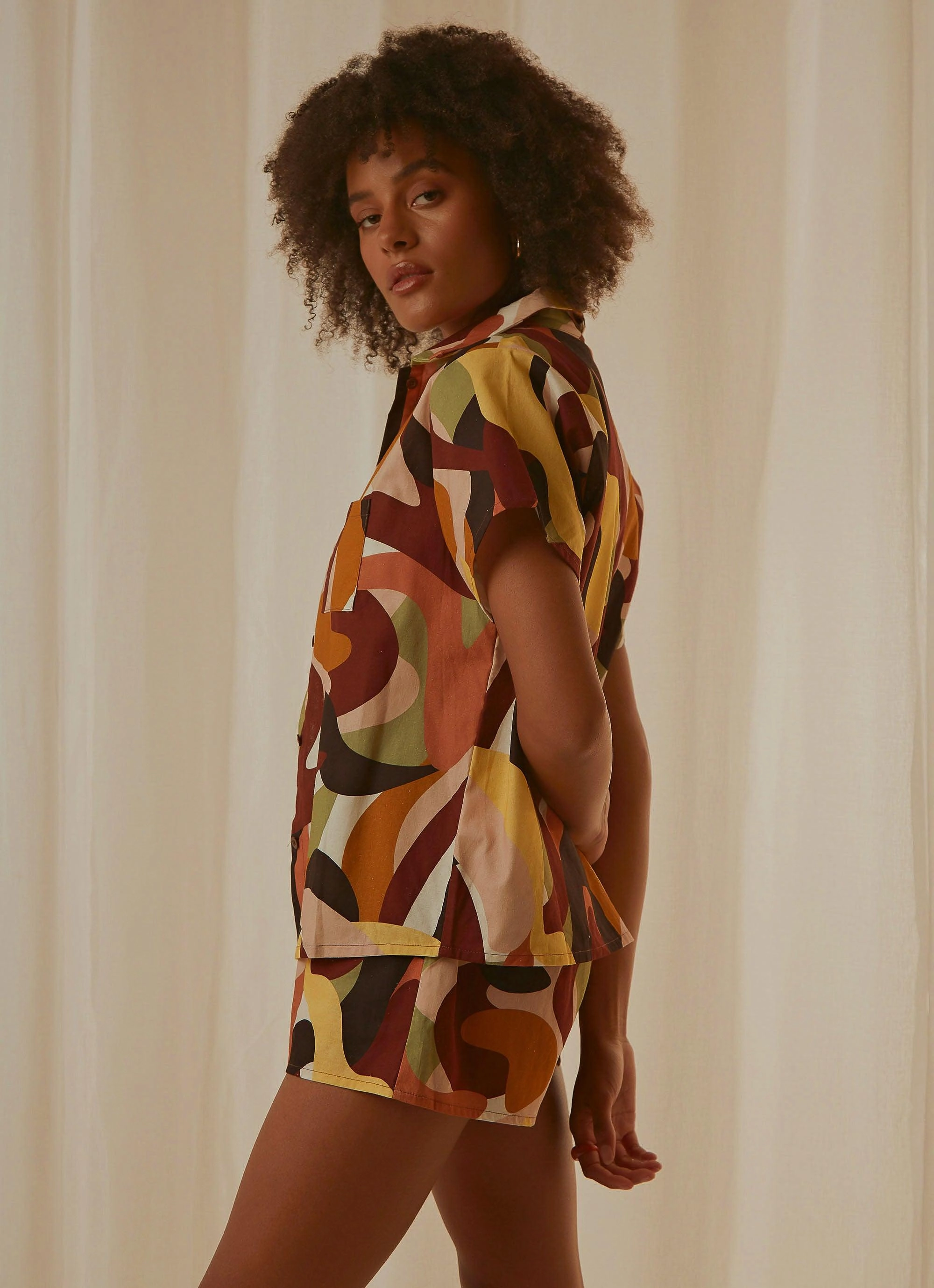 Paloma Shirt - Tropicola RollUpSleeves RibbedHemline