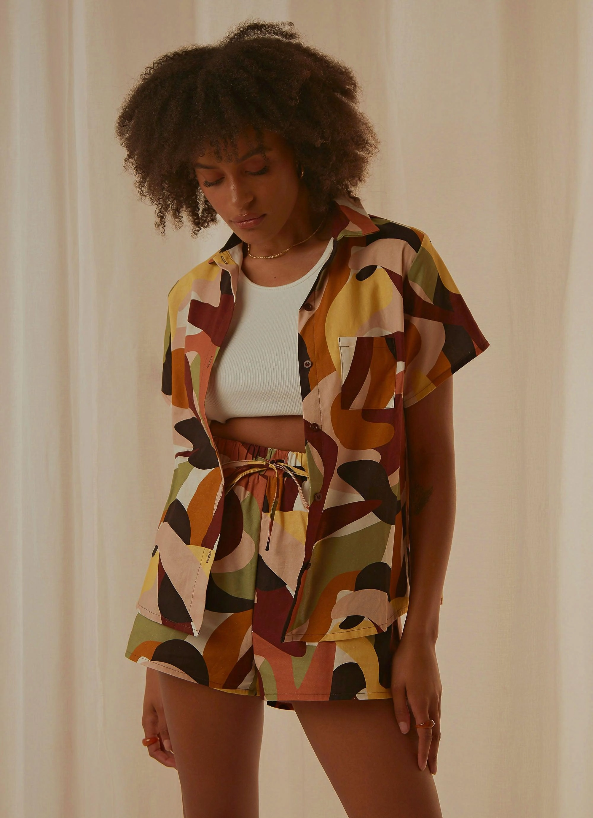 Versatile Layering Cut Hot Weather Paloma Shirt - Tropicola