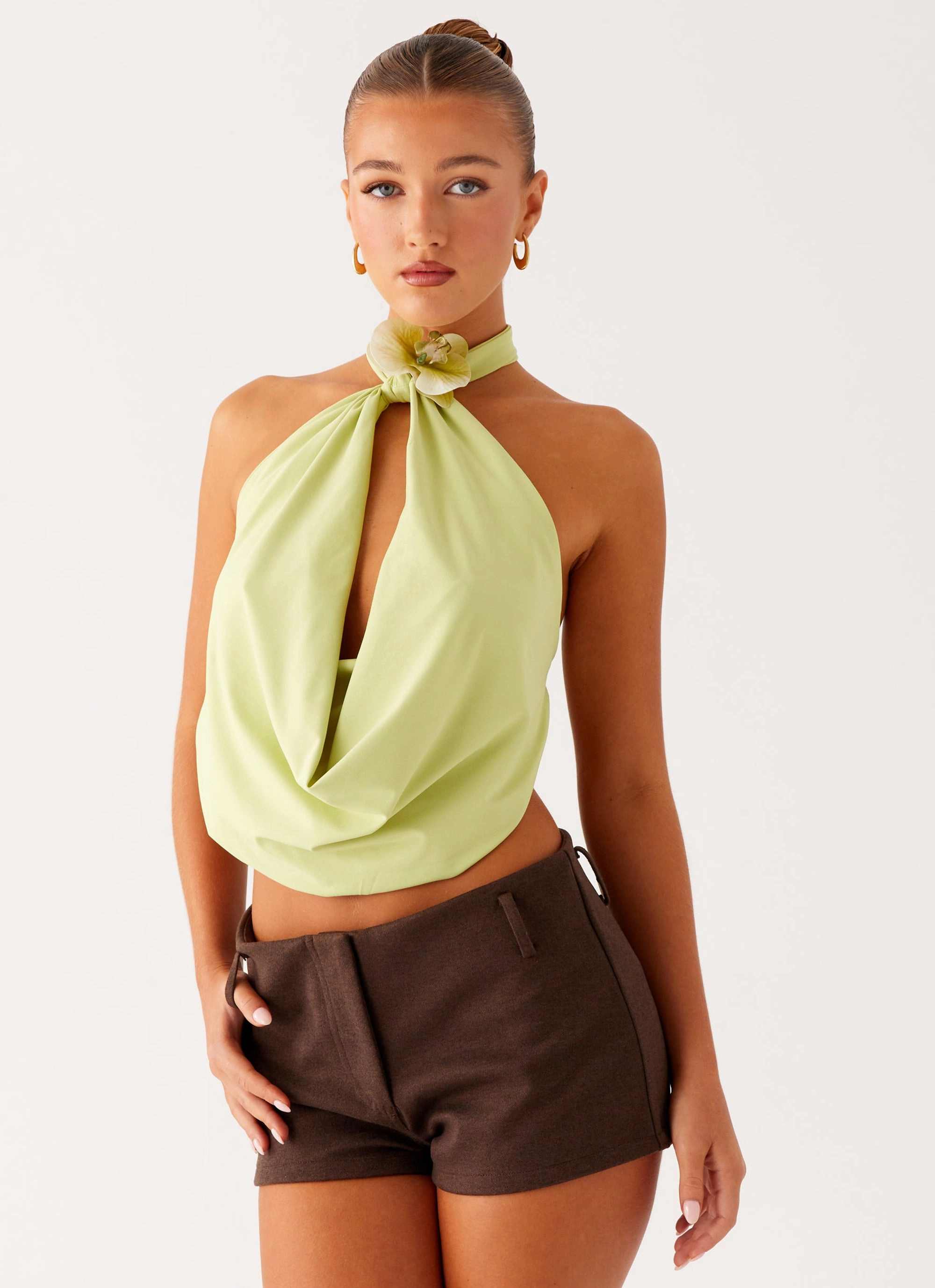 Paradisa Top - Green DoubleStitched Hemming