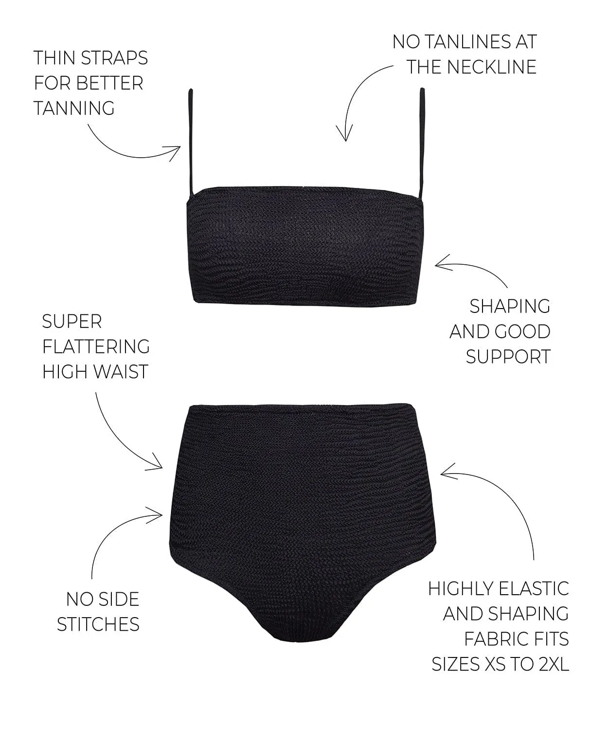 Paramidonna | TWO PIECE BIKINI MARIE BLACK