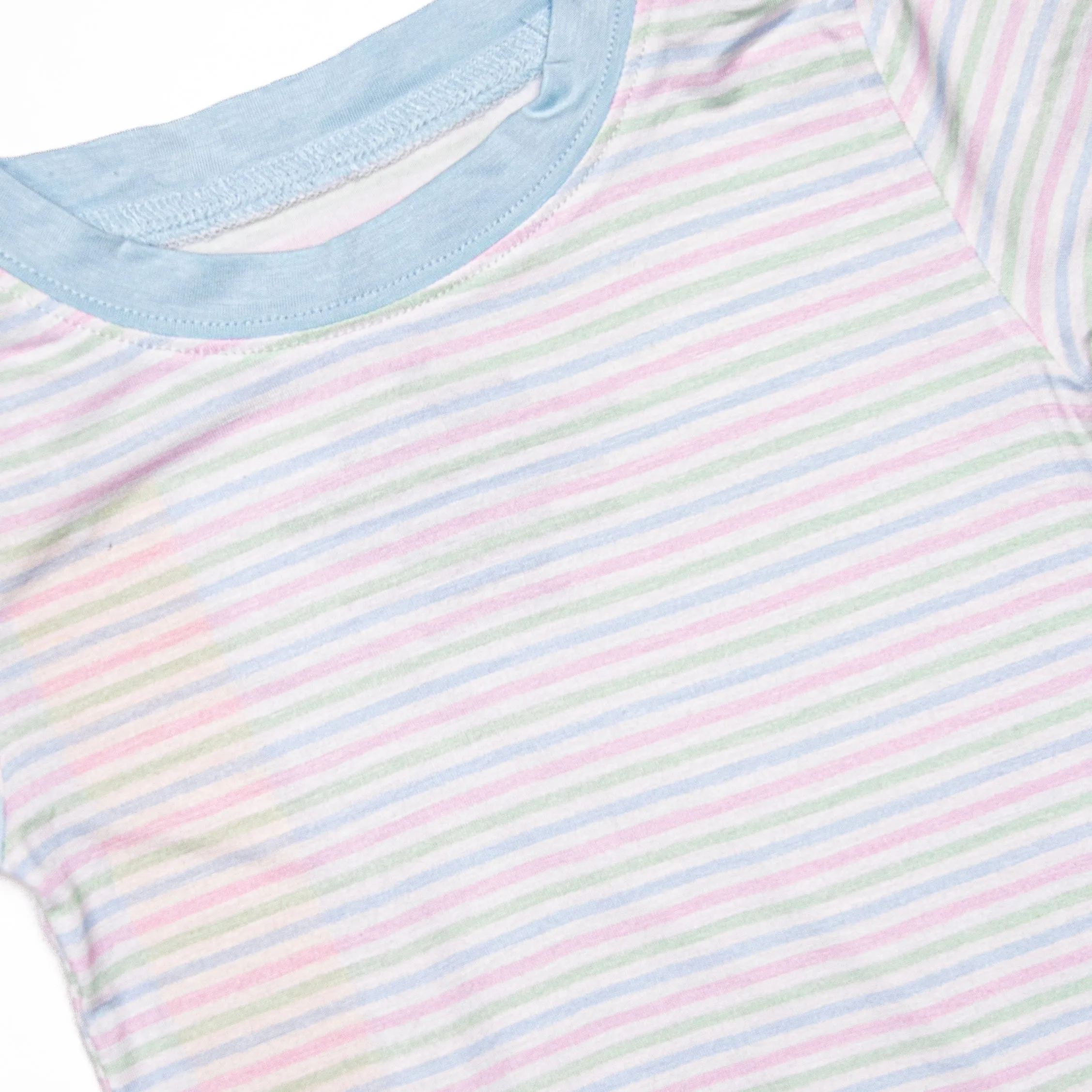 Pastel Pinstripe Bamboo Pajama Short Set, Blue