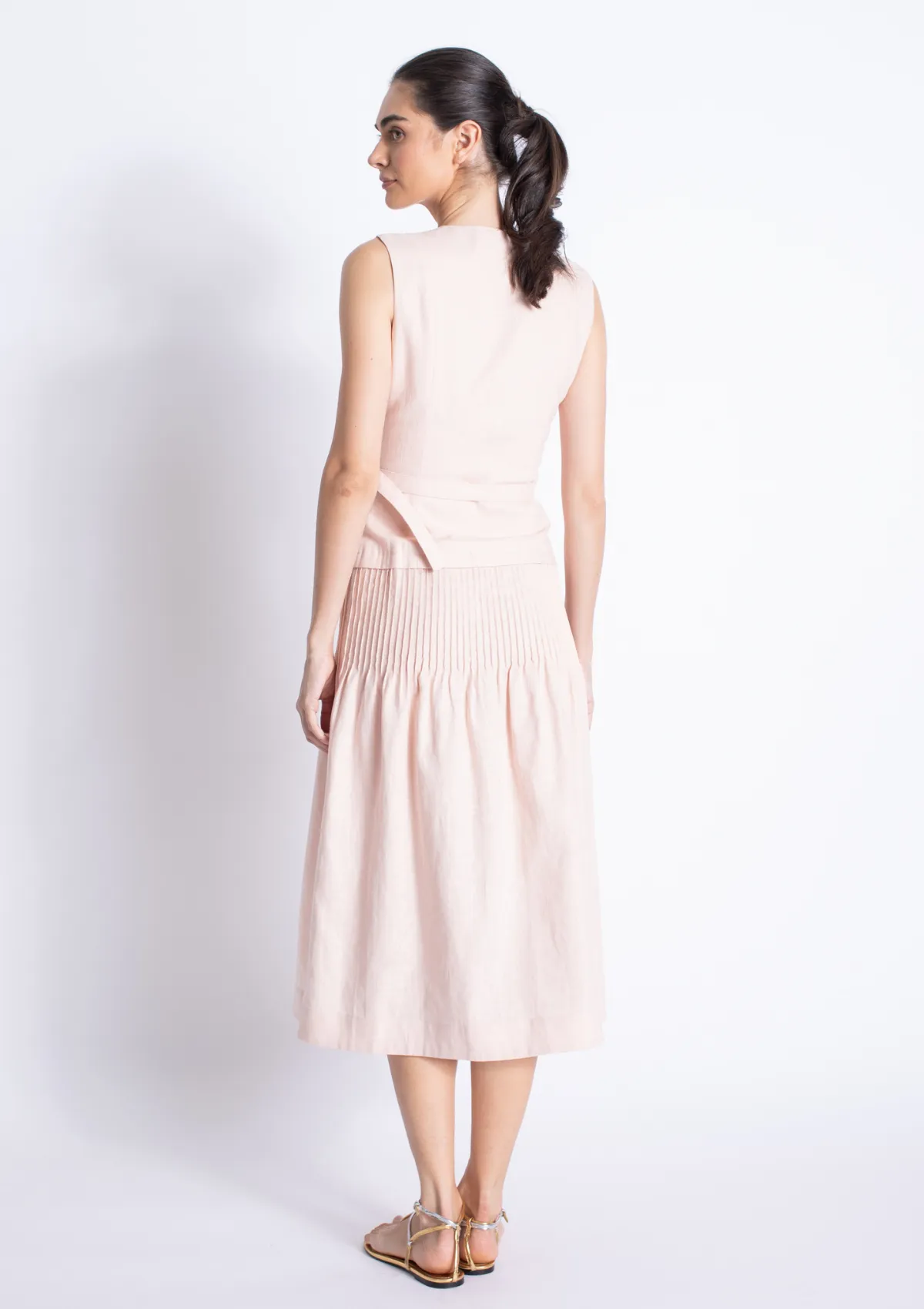 Raven Linen Dress Minimal Curve Neutral Feel