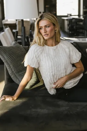 Patton Ruffle Blouse in Cream - FINAL SALE