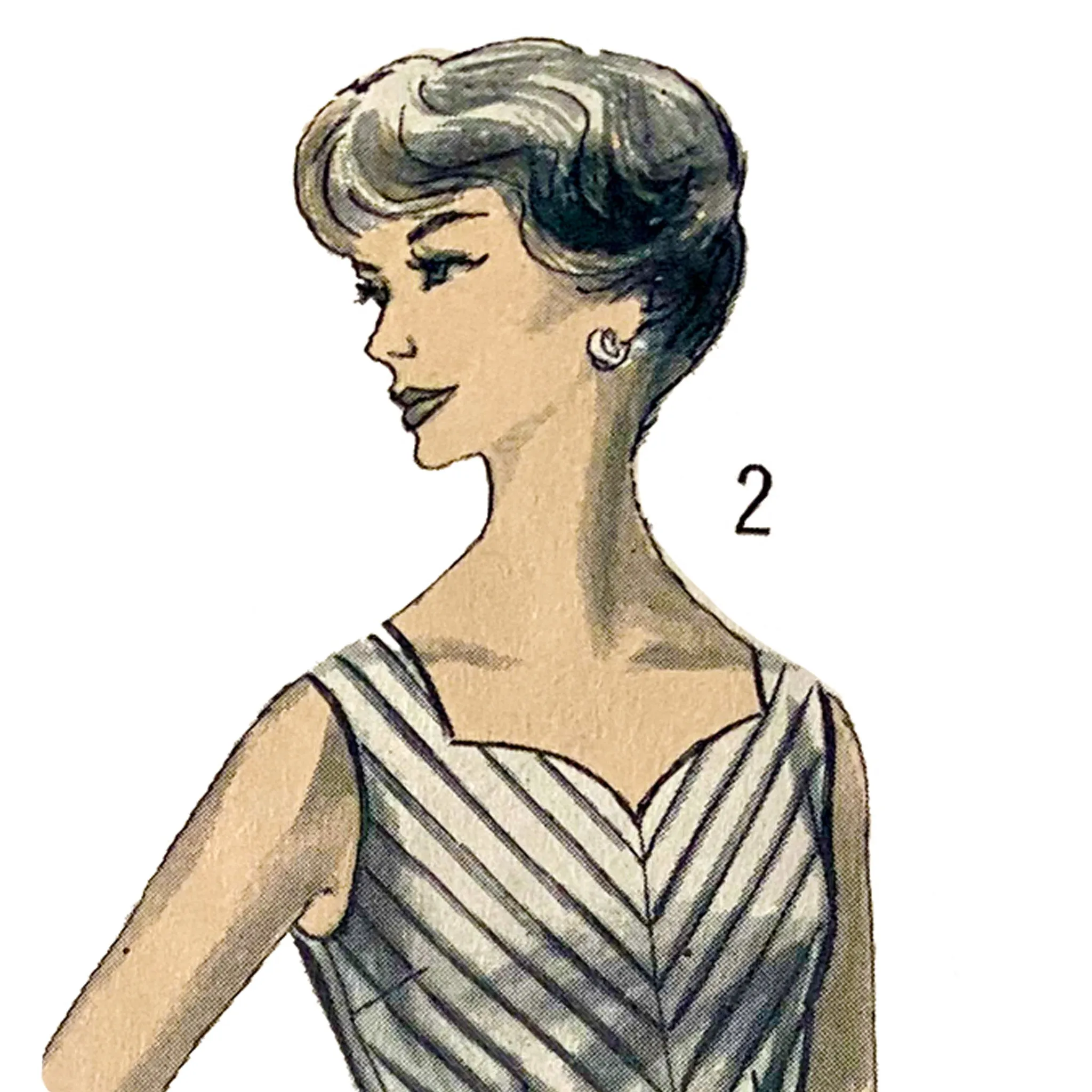 PDF - Vintage 1950s Pattern – Top, Three Styles in One -  Bust 36” (91.4cm) - Download