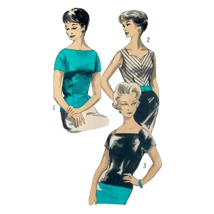 PDF - Vintage 1950s Pattern – Top, Three Styles in One -  Bust 36” (91.4cm) - Download