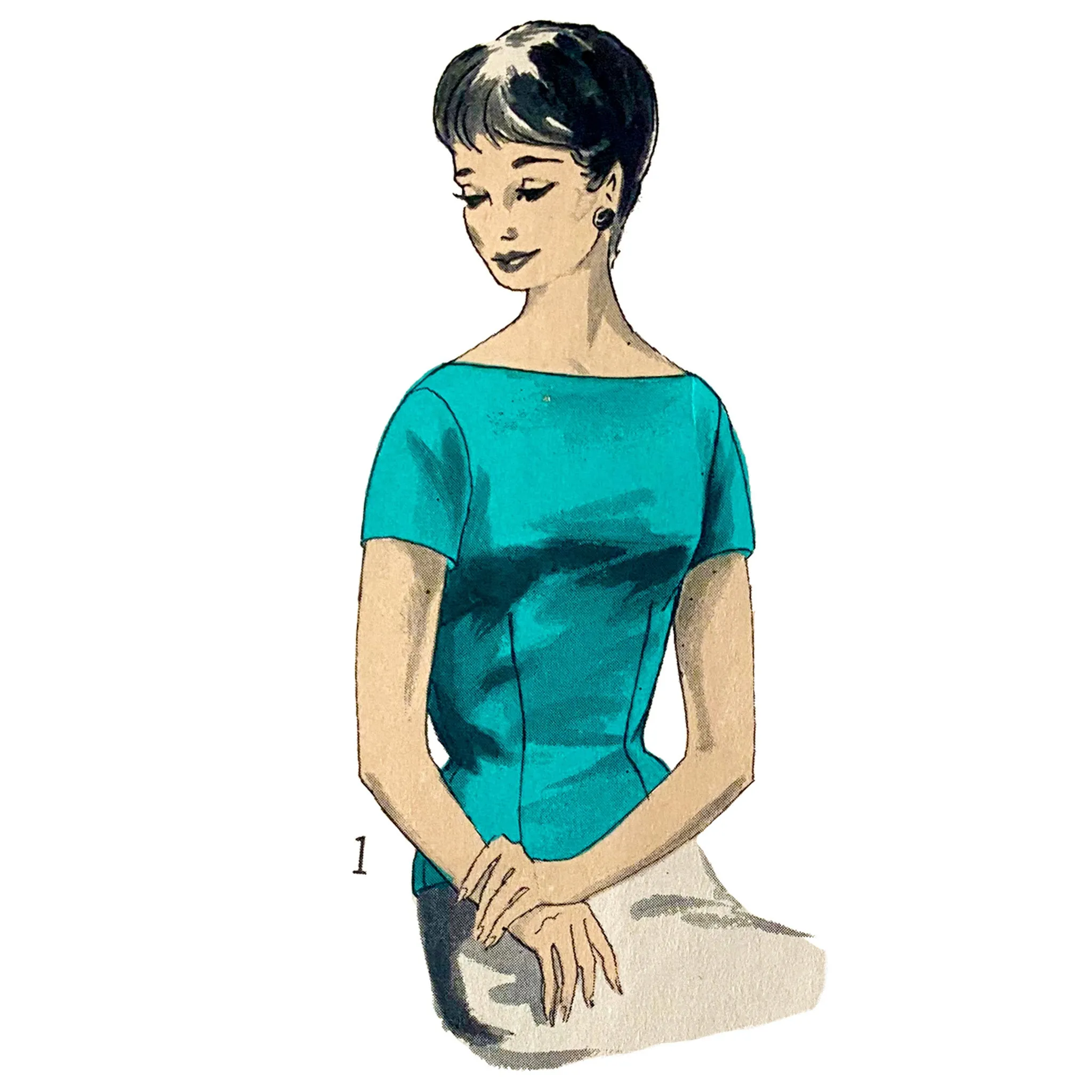 PDF - Vintage 1950s Pattern – Top, Three Styles in One -  Bust 36” (91.4cm) - Download