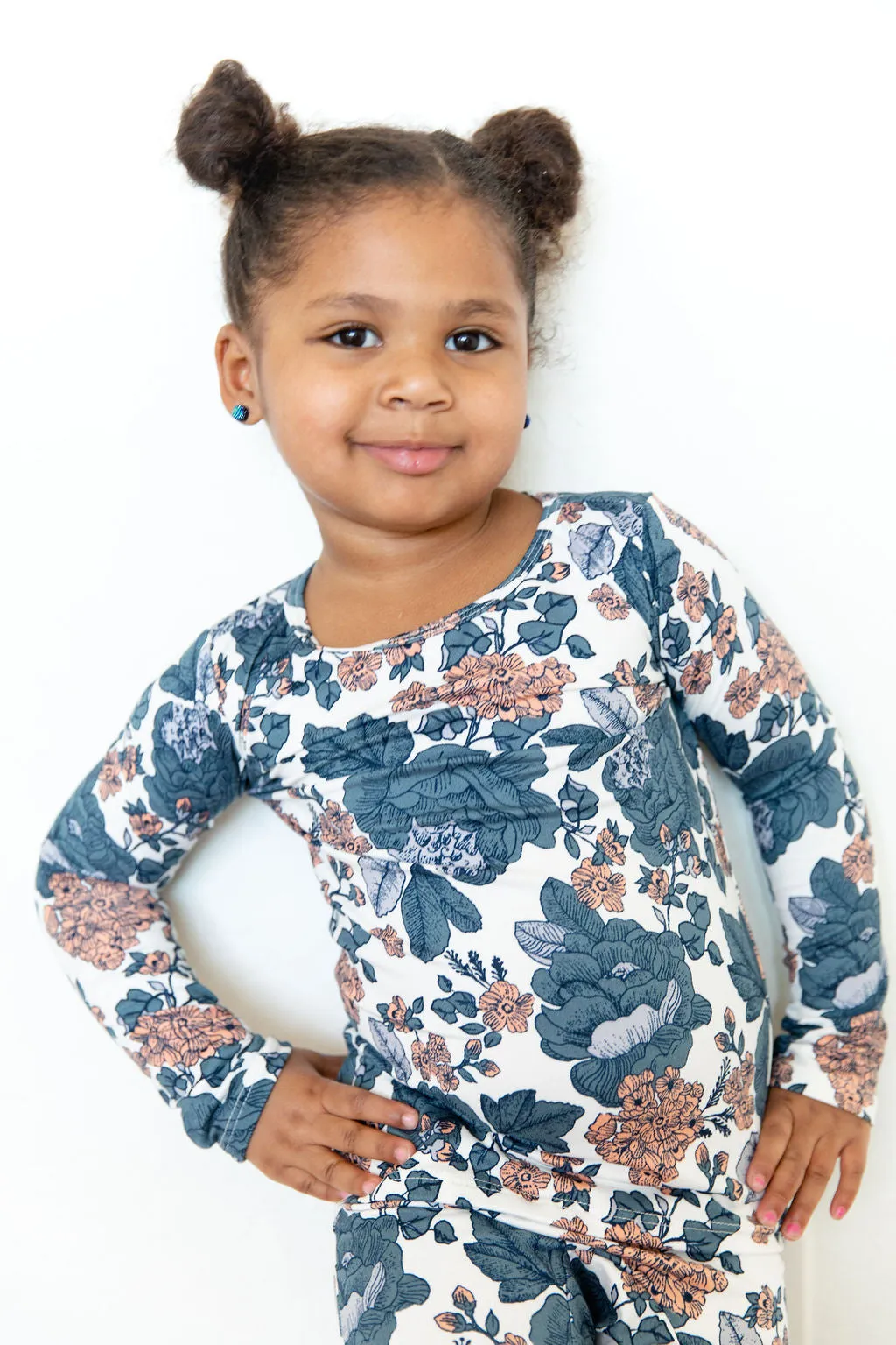 PEACH   BLUE FLORAL | LONG SLEEVE