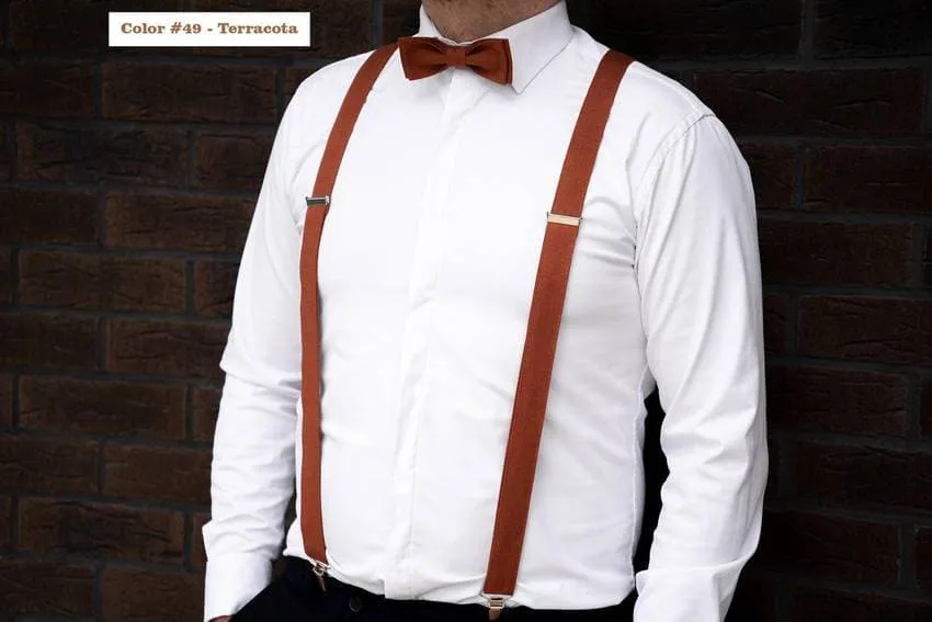 Peach Wedding Bow Ties - Eco-Friendly Linen Elegance for Men