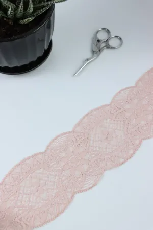 Peach Whip 3" Wide Stretch Lace
