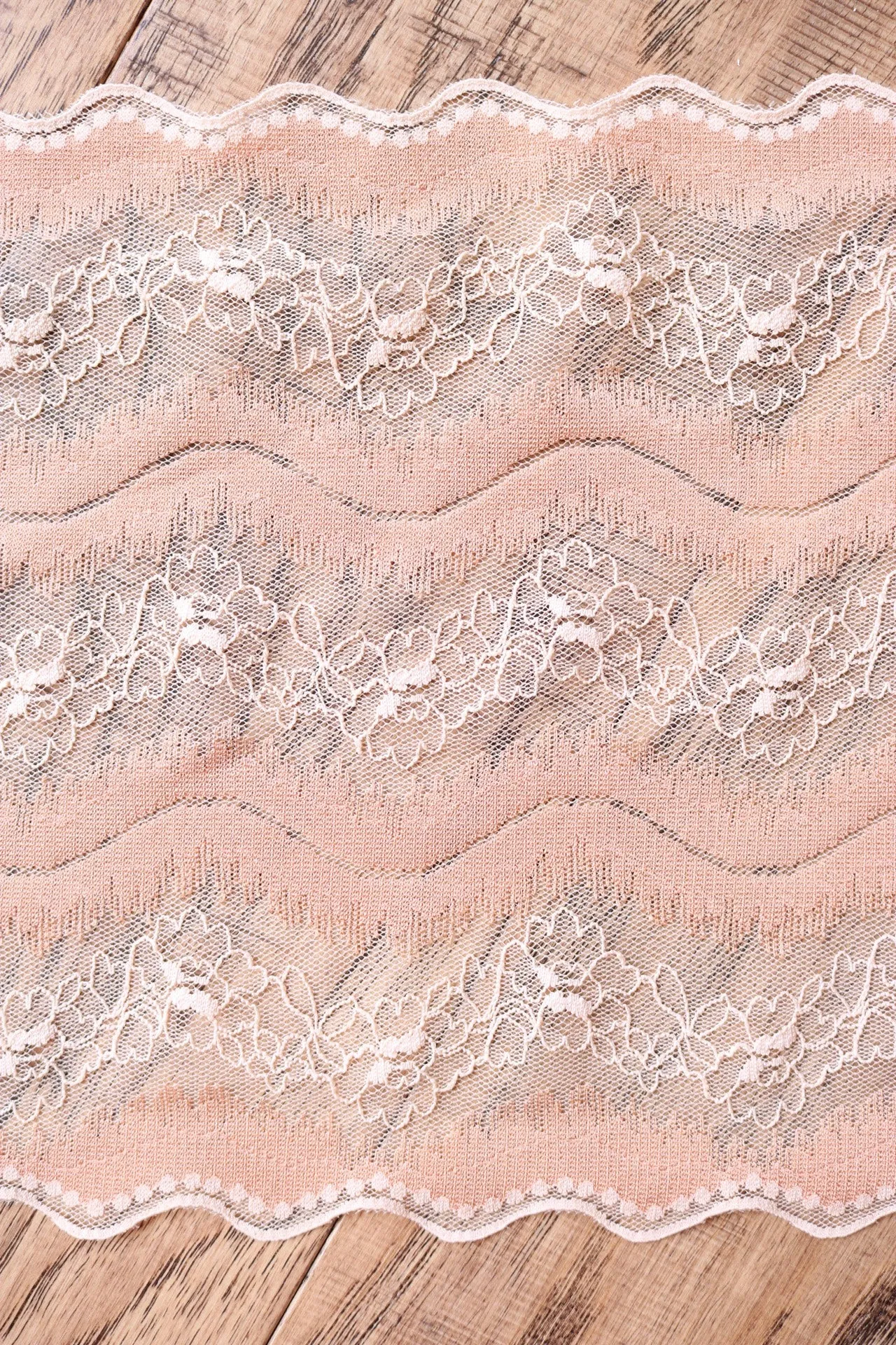 Peaches & Cream 7.5" Wide Stretch Lace