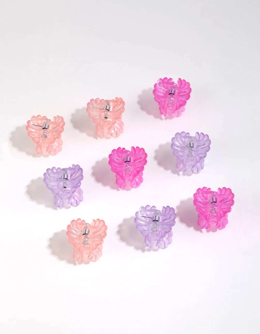 Pearlised Plastic Mini Flower Claw Pack