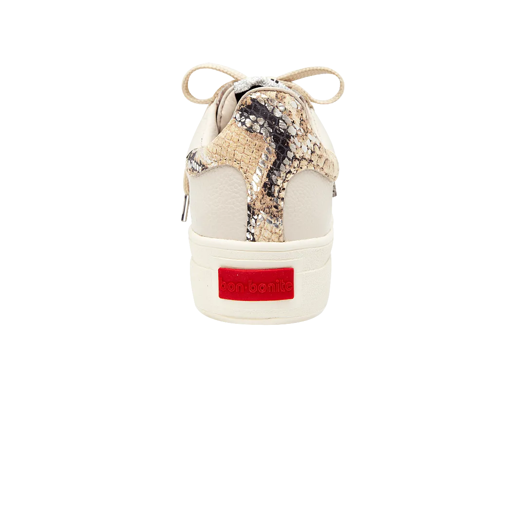 Pearlized leather sneakers