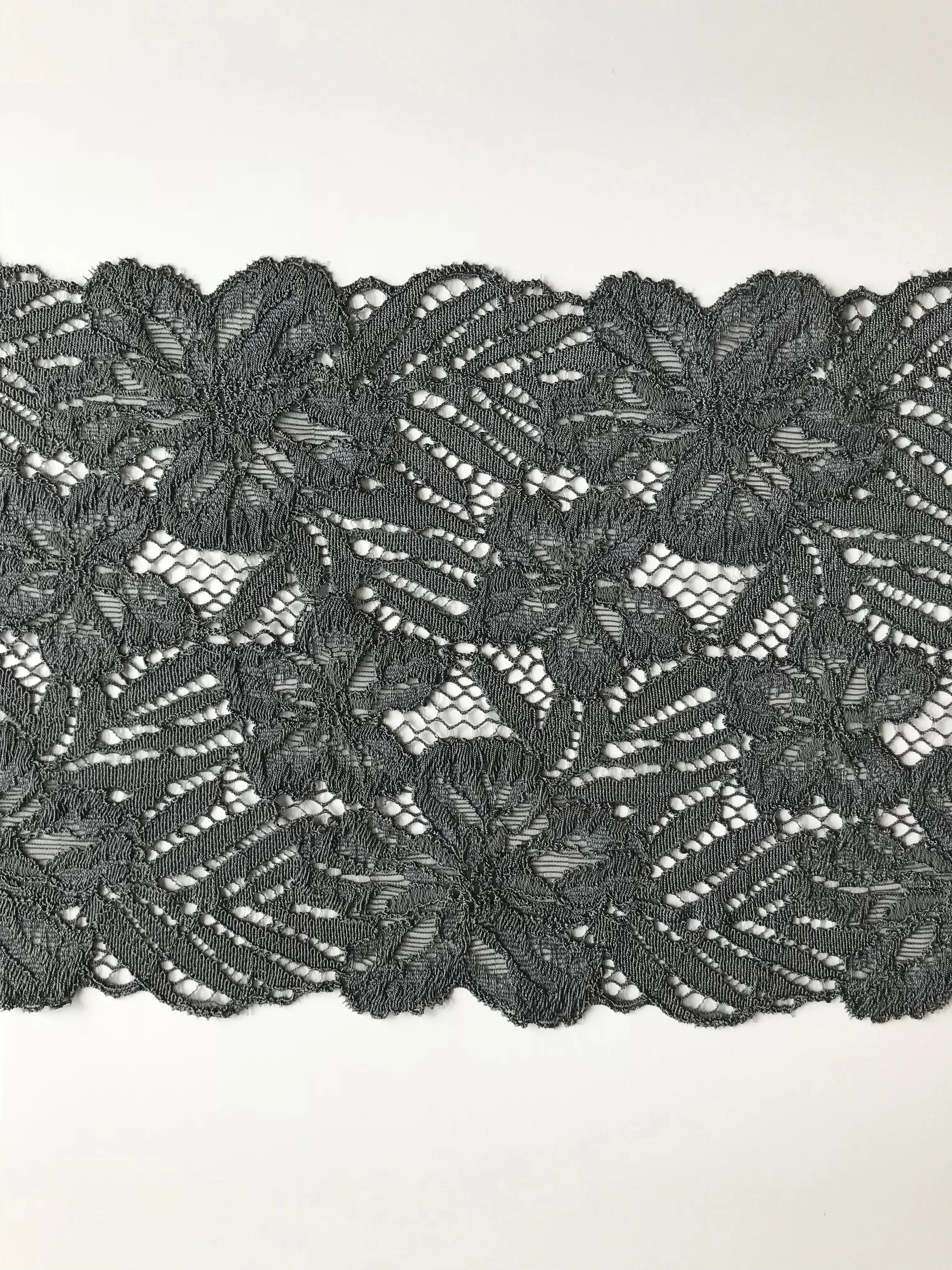 Pebble Gray 7.5" Wide Stretch Lace