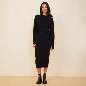 Pencil Shape Neps Cashmere Pocket Midi Skirt Gathered waist Outfit Moodset Neps Cashmere Pocket Midi Skirt