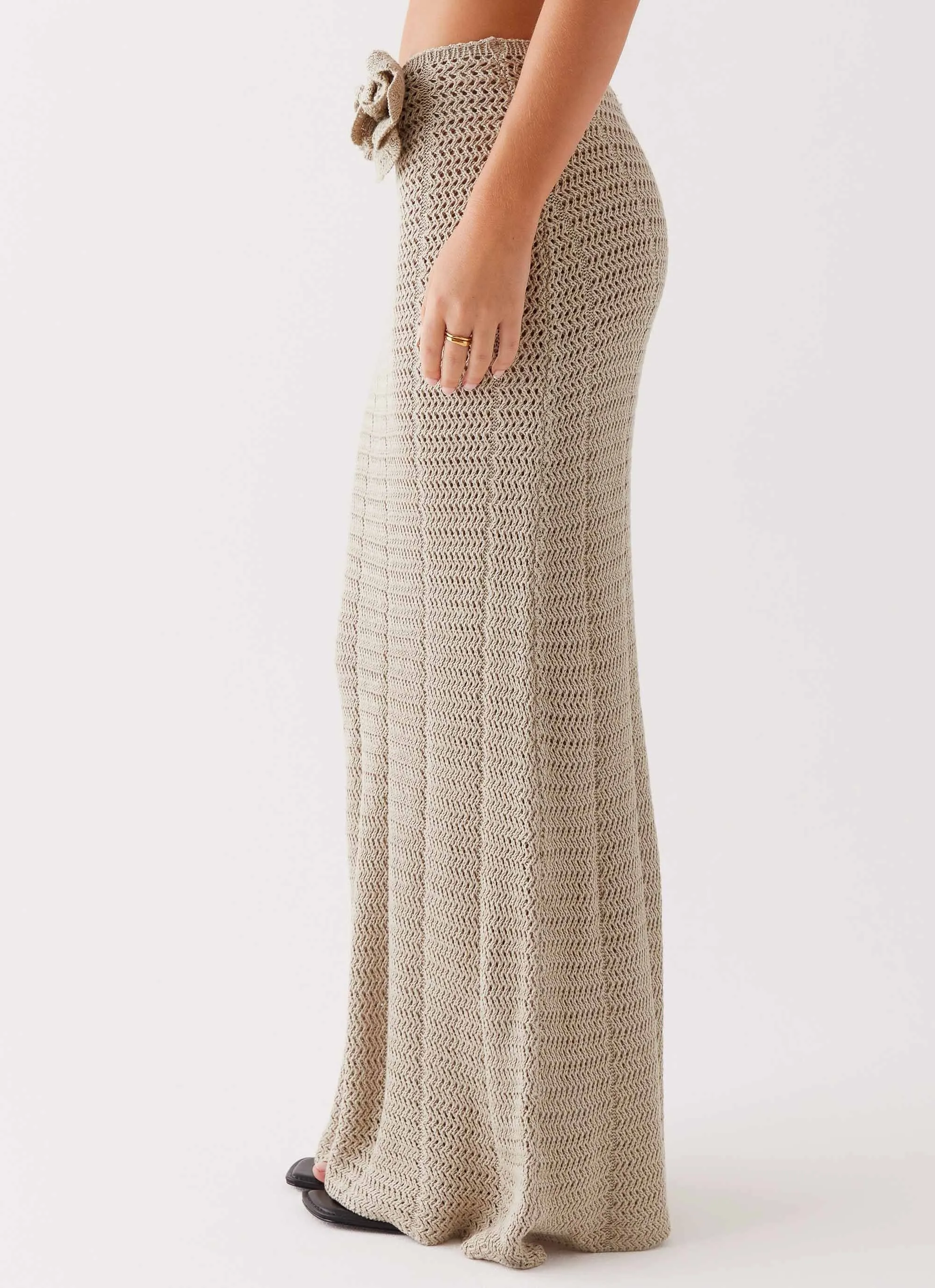 Hygienic Inner Layer Air Flow Kelcie Rose Crochet Maxi Skirt - Sage