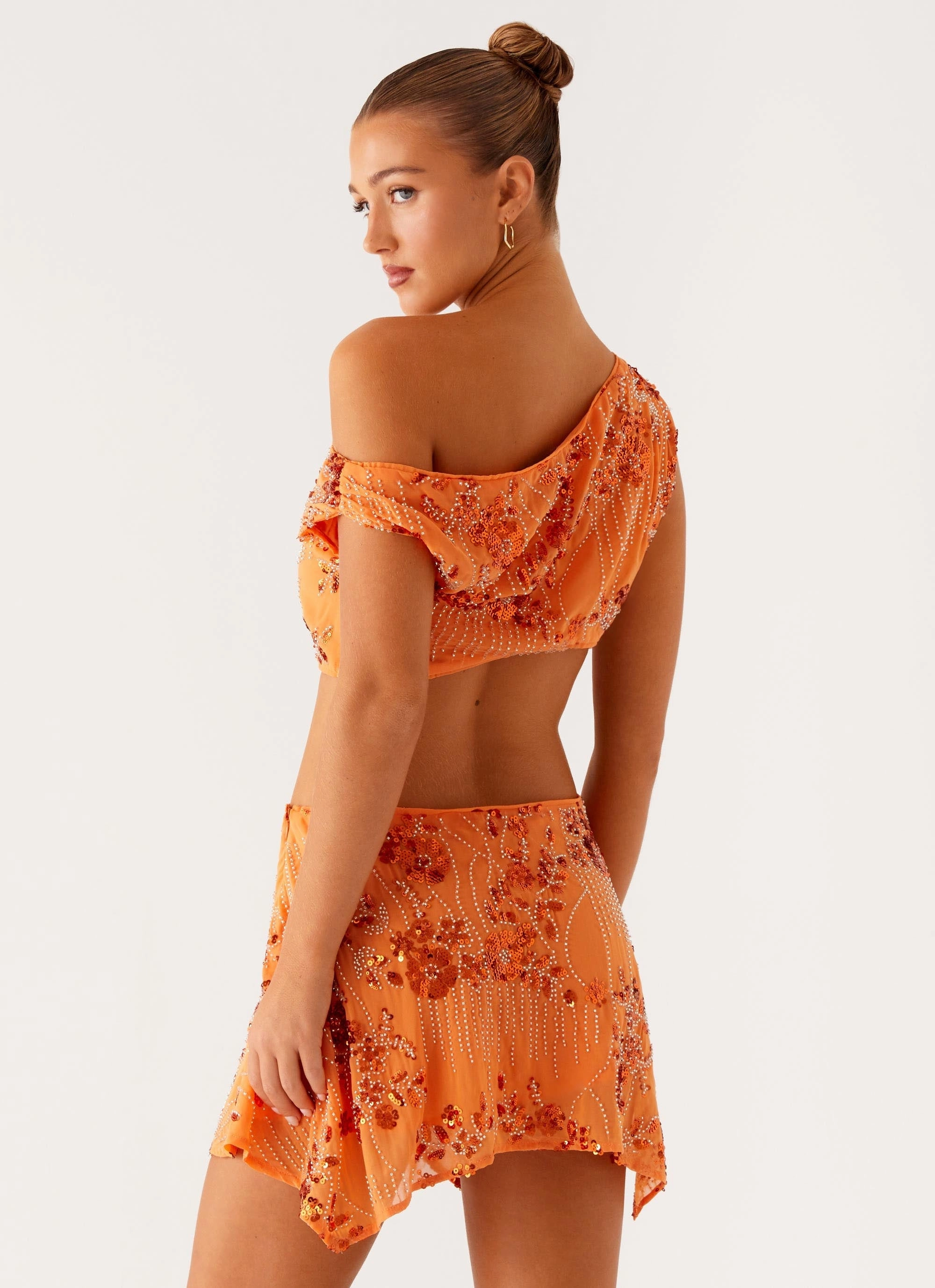 Aletta Sequin Mini Dress - Orange Breathable Feel