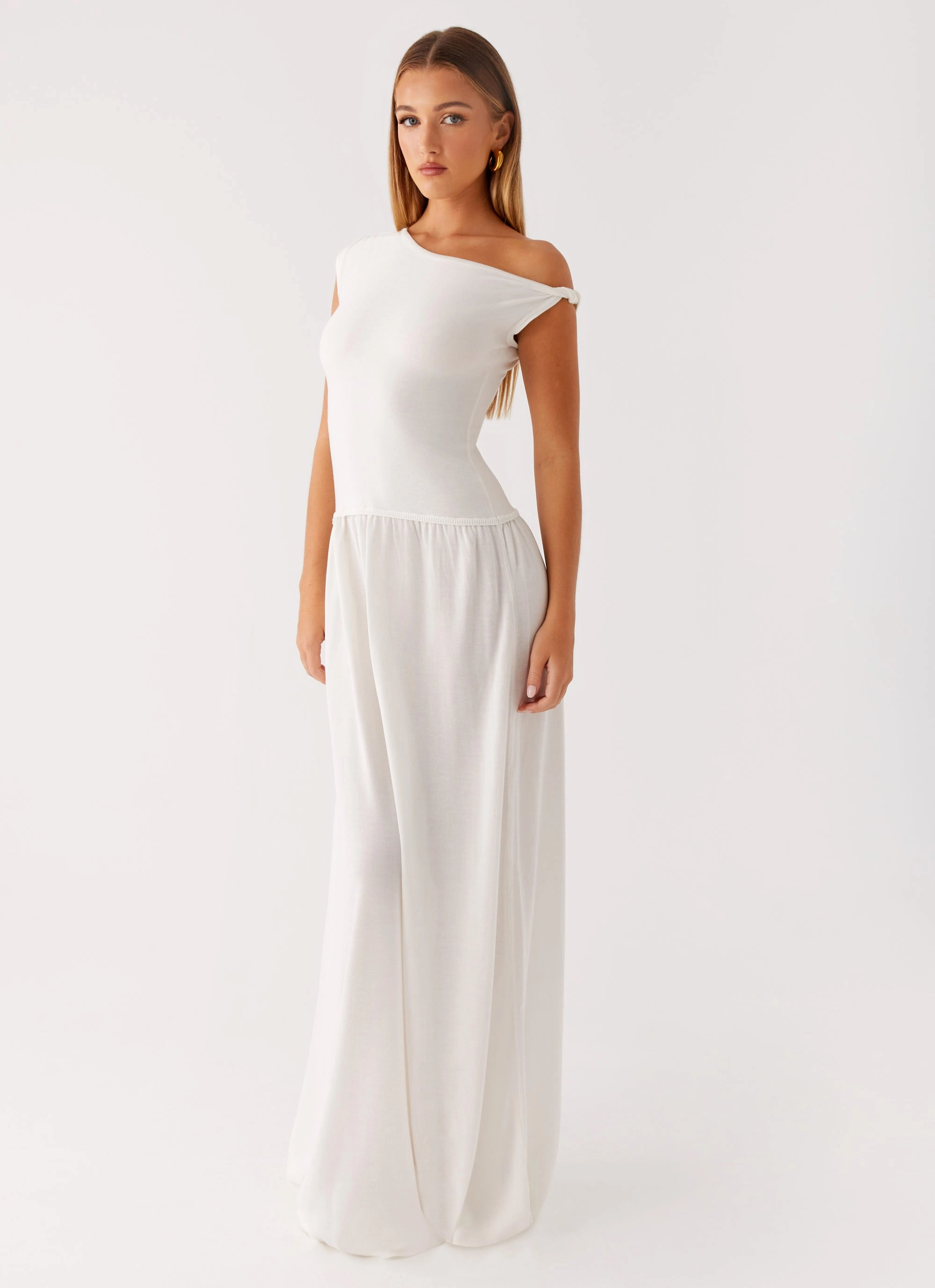 Ardella One Shoulder Maxi Dress - Ivory Vibrant Style