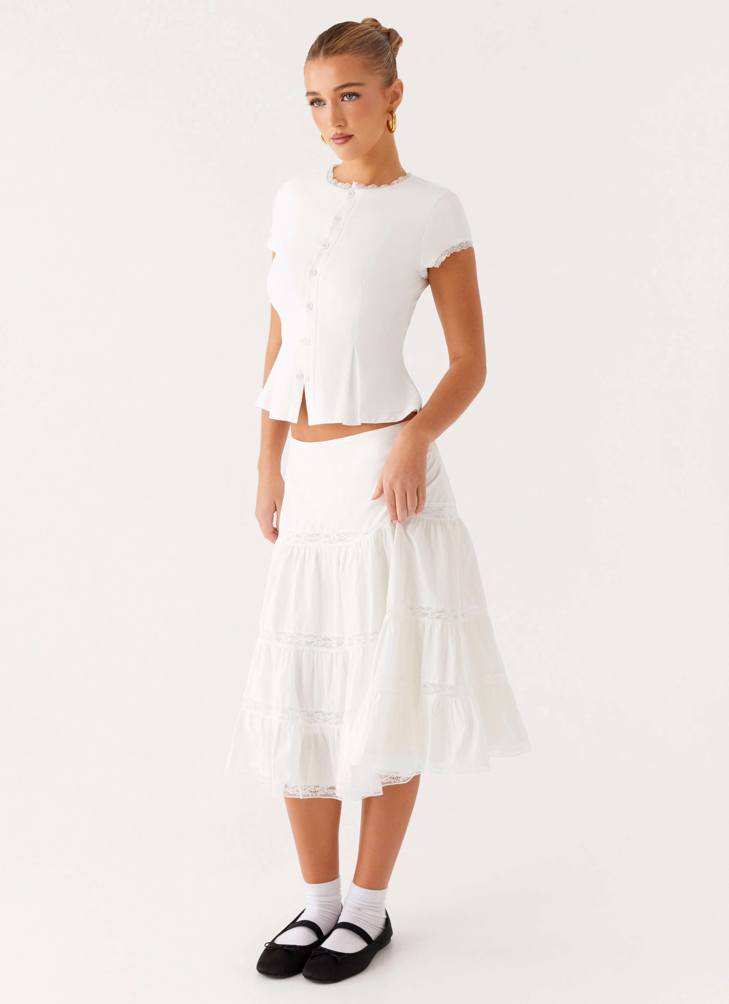 Movement Support Good Vibes Midi Skirt - White