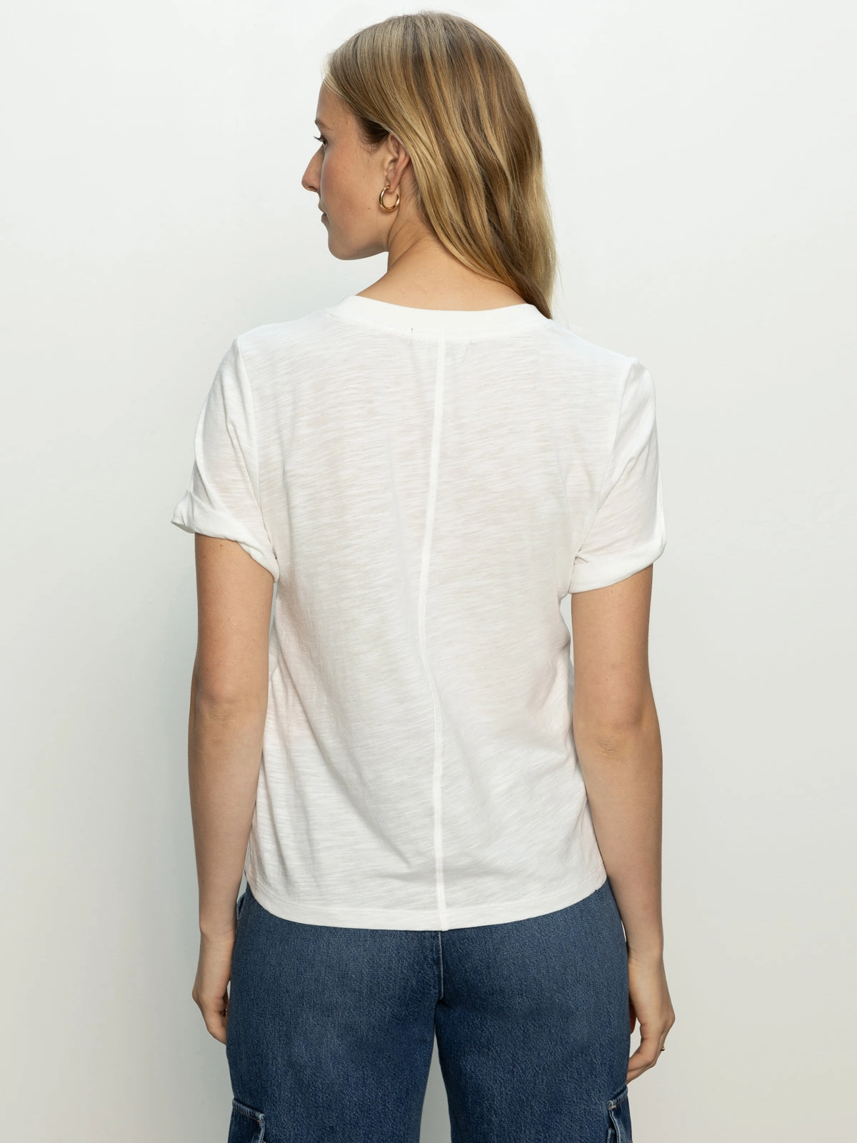 Perfect Tee Remix White Spandex Enhanced Elasticity