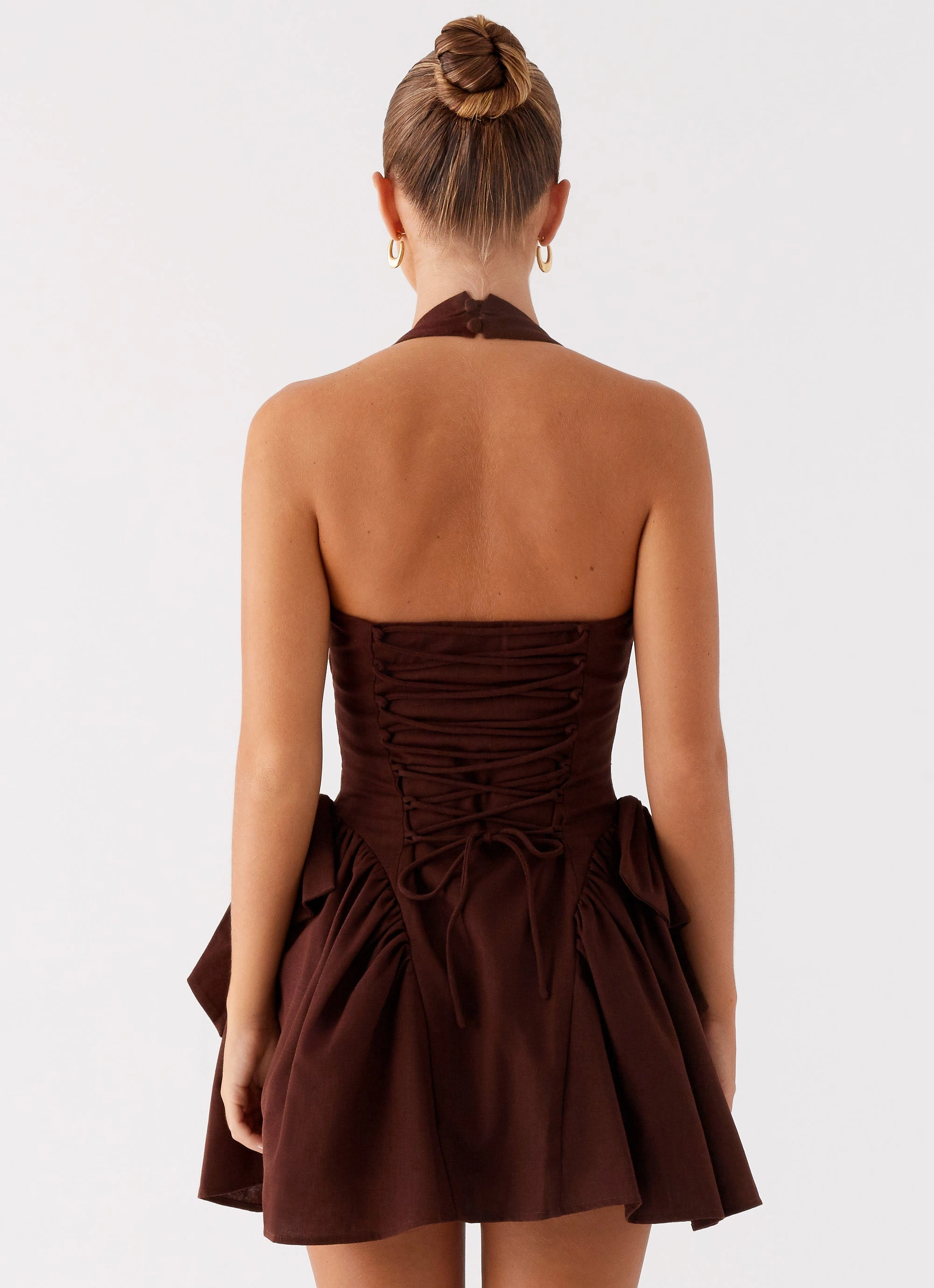 Sleek Silhouette Avalo Mini Dress - Chocolate