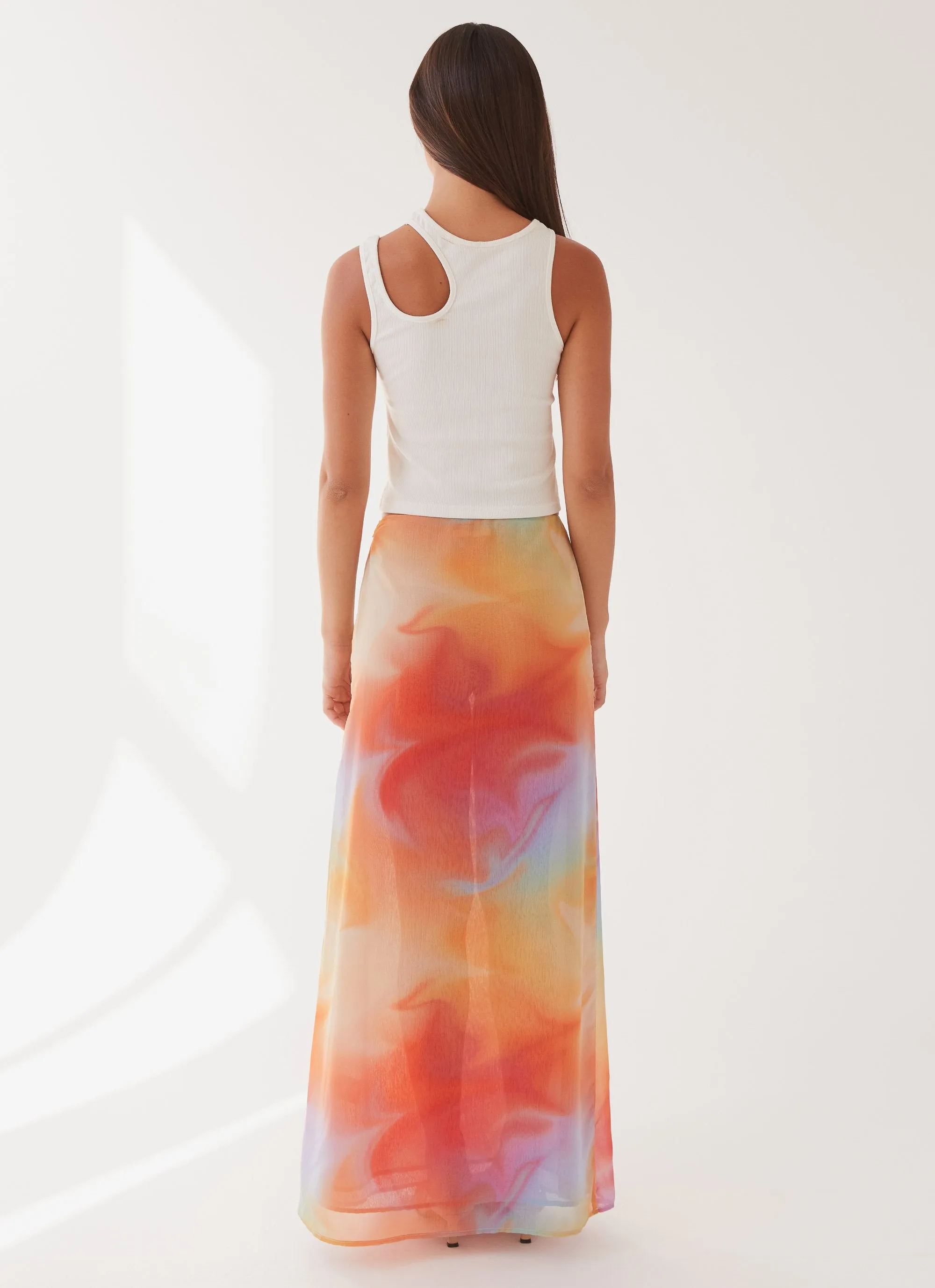 Sunlight Cascade Maxi Skirt - Rainbow Radiance Movement Fit Work Essential