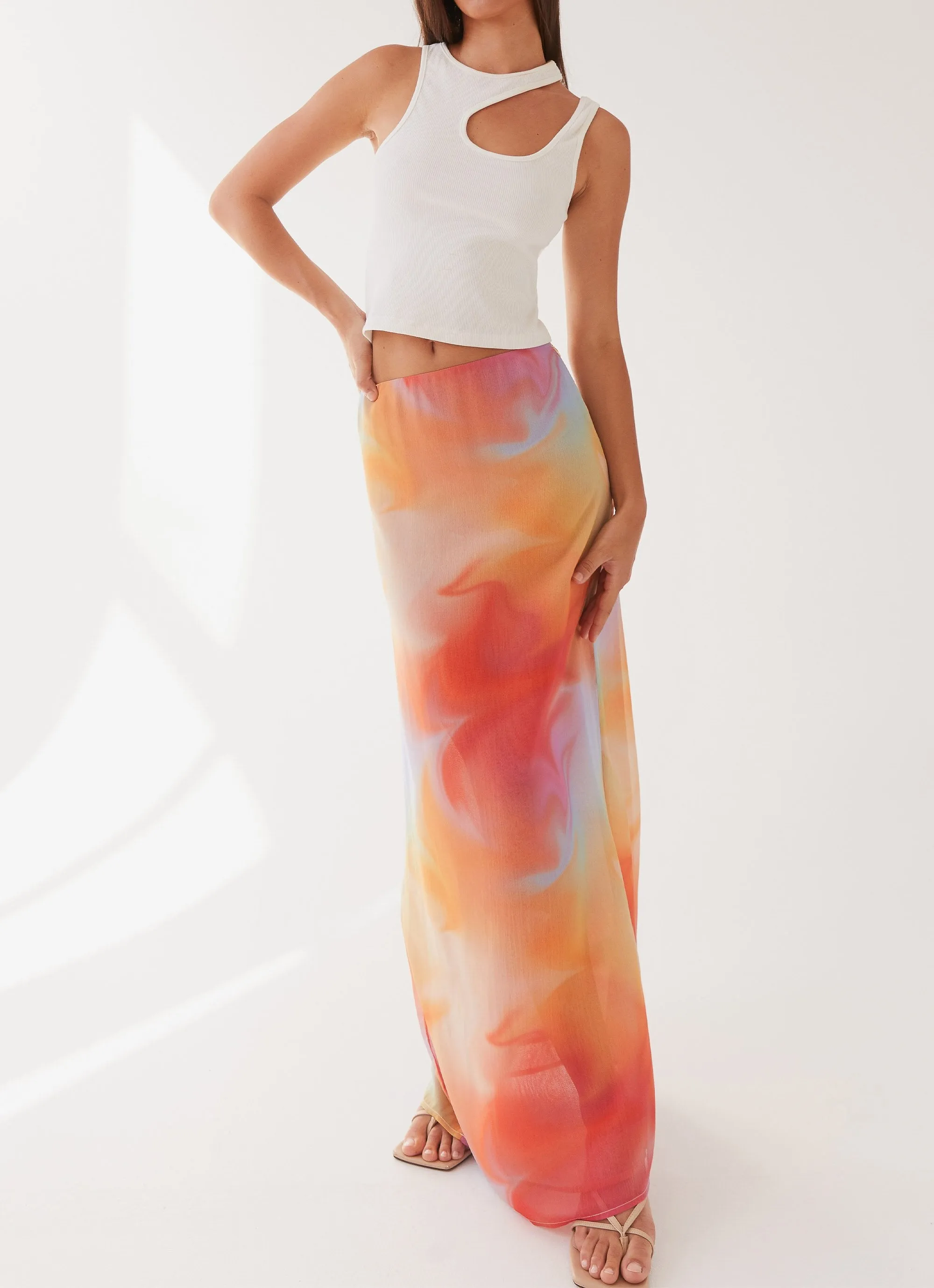 ElasticCuffs Timeless Wear Sunlight Cascade Maxi Skirt - Rainbow Radiance