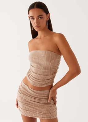 Performance Fit Brightside Rhinestone Mini Skirt - Silver Modern Waist Easy Fit Design Brightside Rhinestone Mini Skirt - Silver